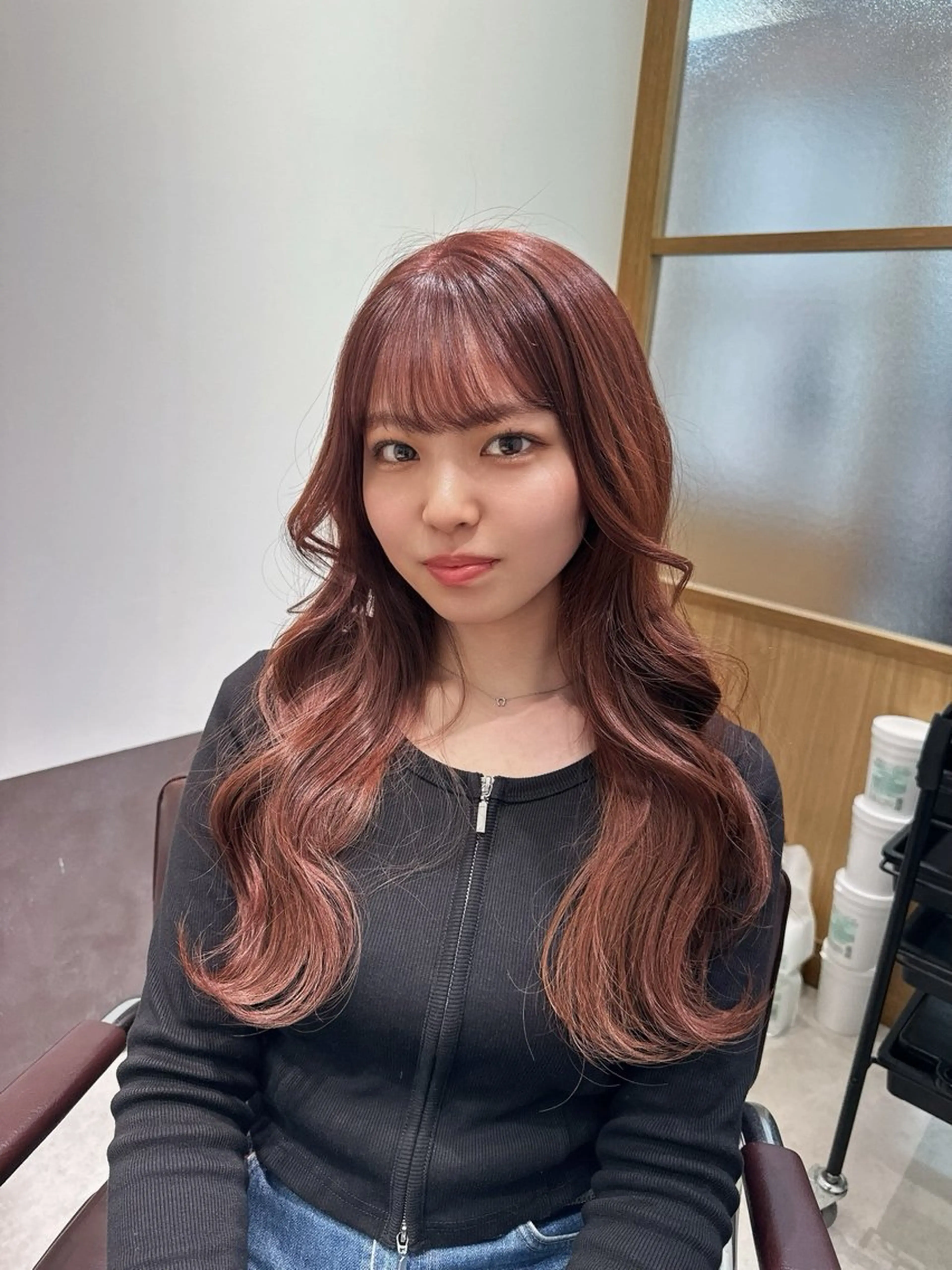 ミディアム 髪質改善 ヘアカラー トリートメント 顔周りレイヤー/新宿 /モテ艶カラー/航介のヘアスタイル