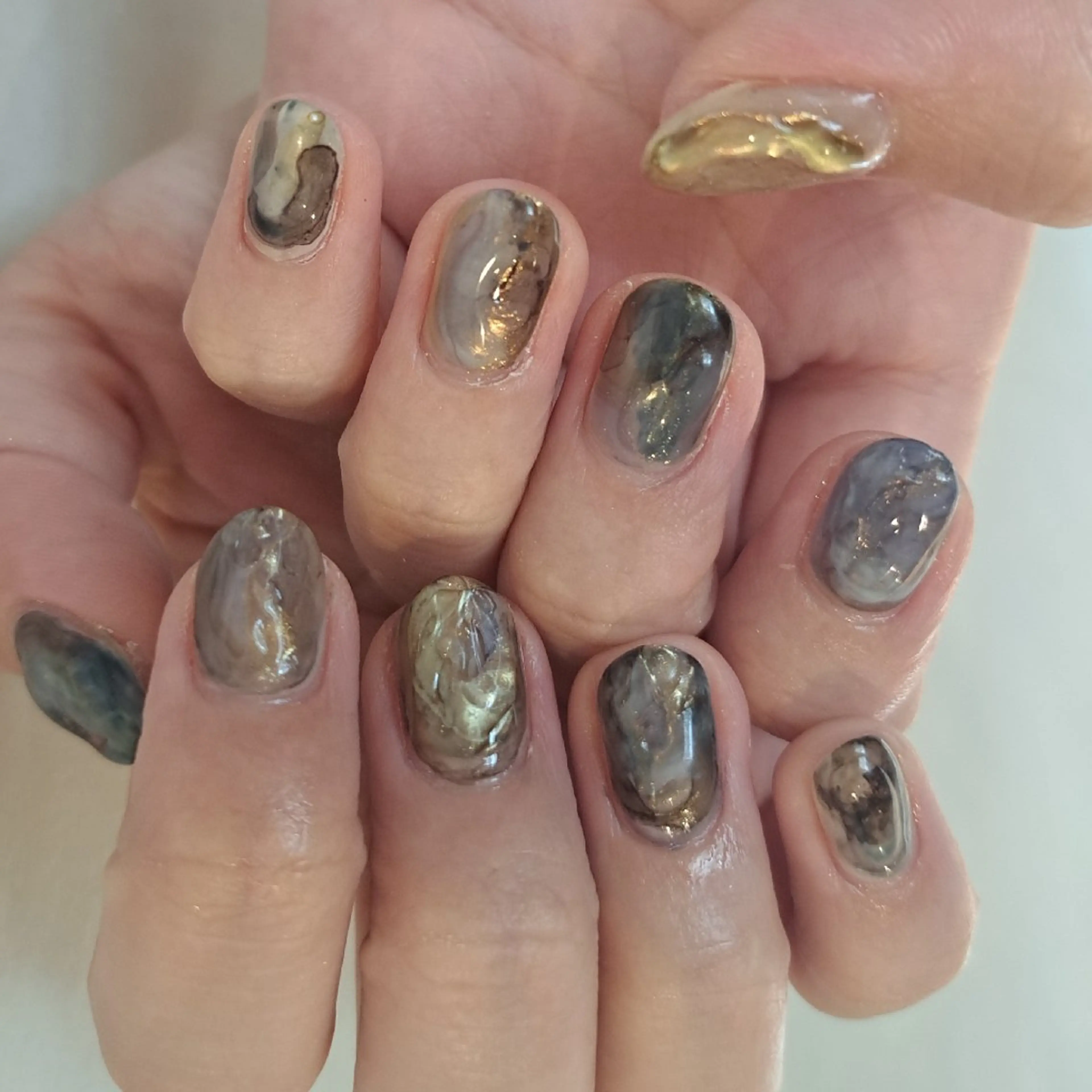 ネイル アートネイル ジェルネイル ミラーネイル 持ち込み ニュアンスネイル ハンドネイル Nail mood デザイン持ち込みokのネイルデザイン