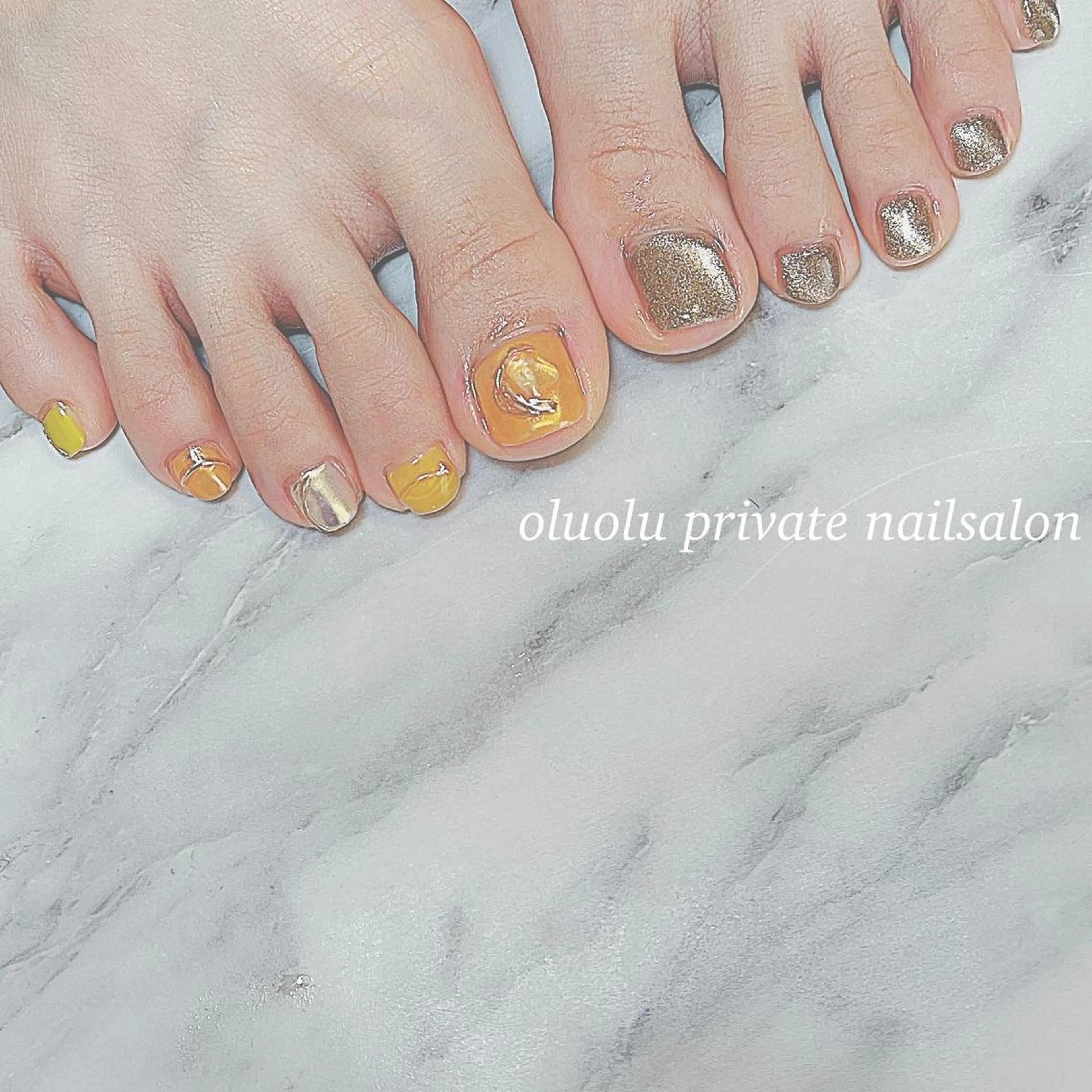 ネイル アートネイル フットネイル ジェルネイル マグネットネイル ニュアンスネイル フットネイル 大村 紬華のネイルデザイン