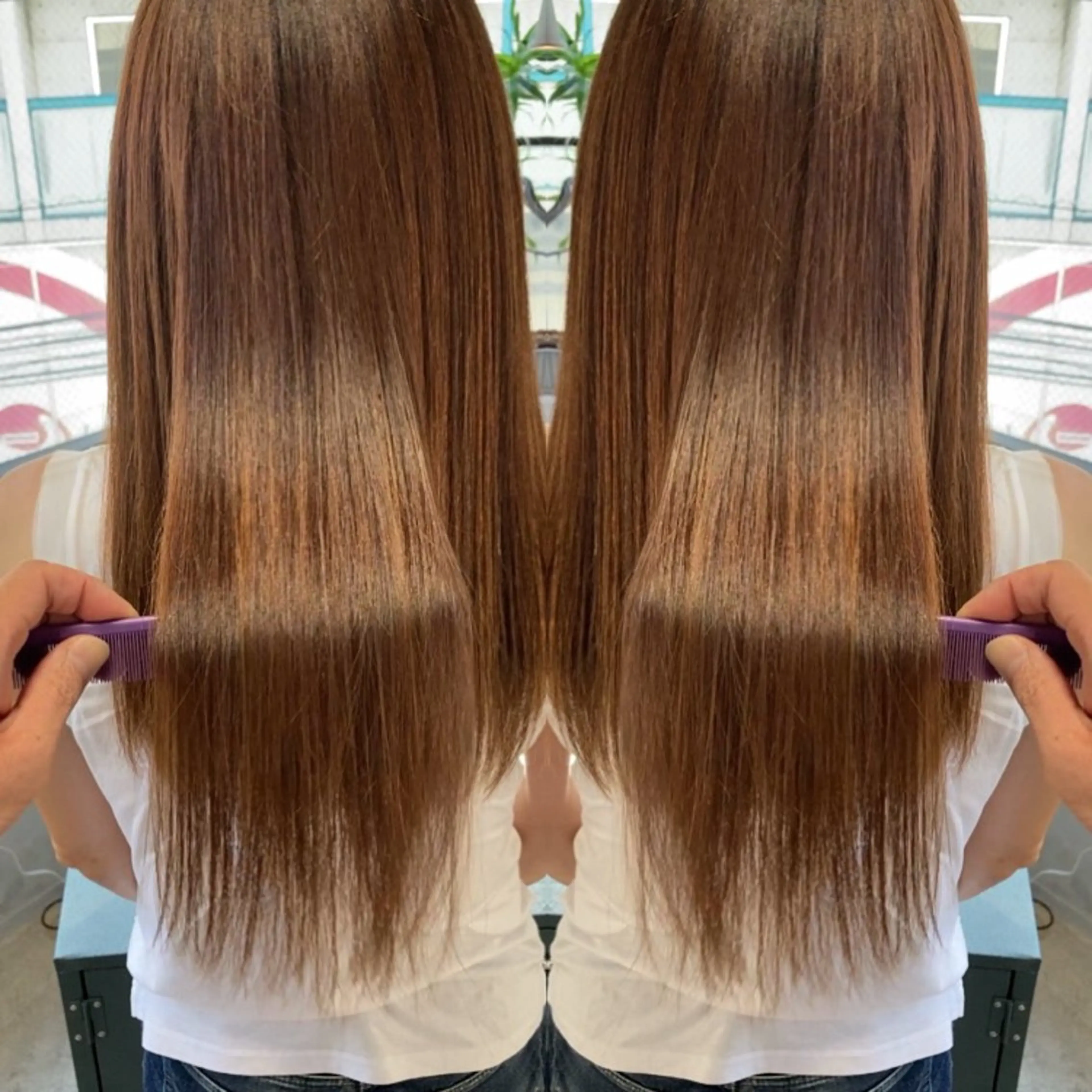 ロング カット 縮毛矯正 トリートメント 新井 広樹のヘアスタイル