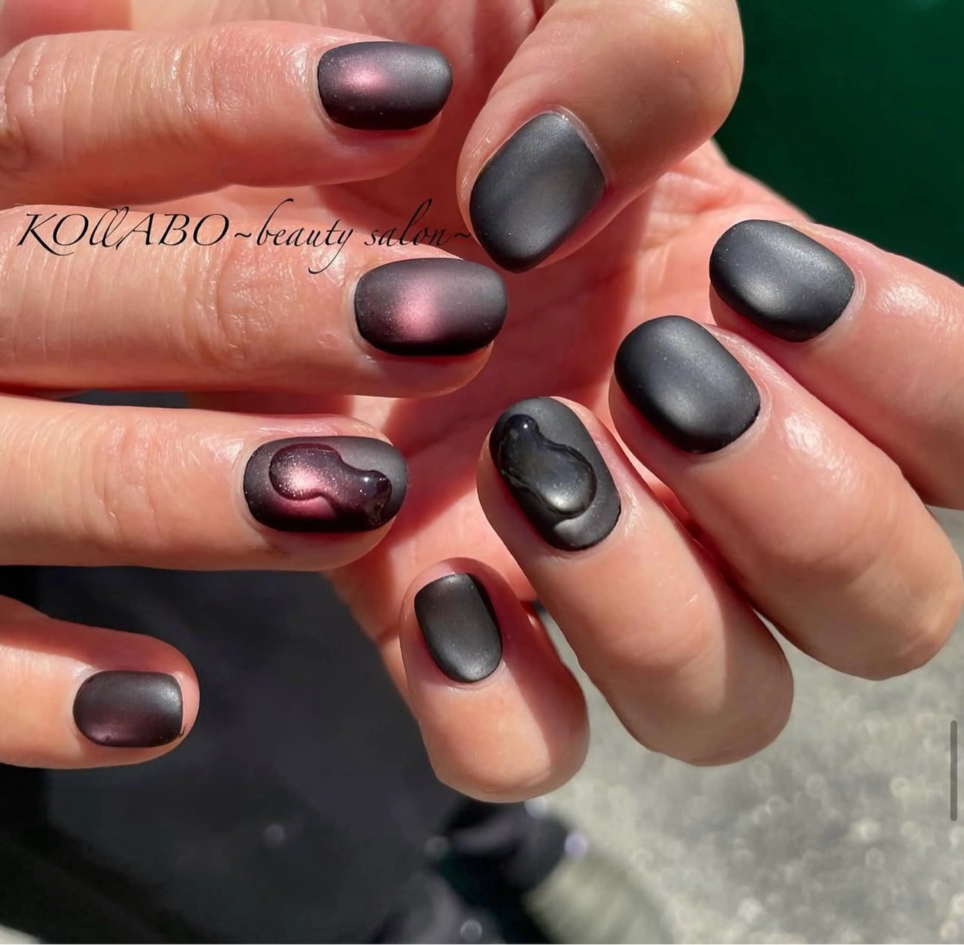 ネイル クリアネイル マグネットネイル マットネイル ニュアンスネイル ハンドネイル KOLLABO nailのネイルデザイン