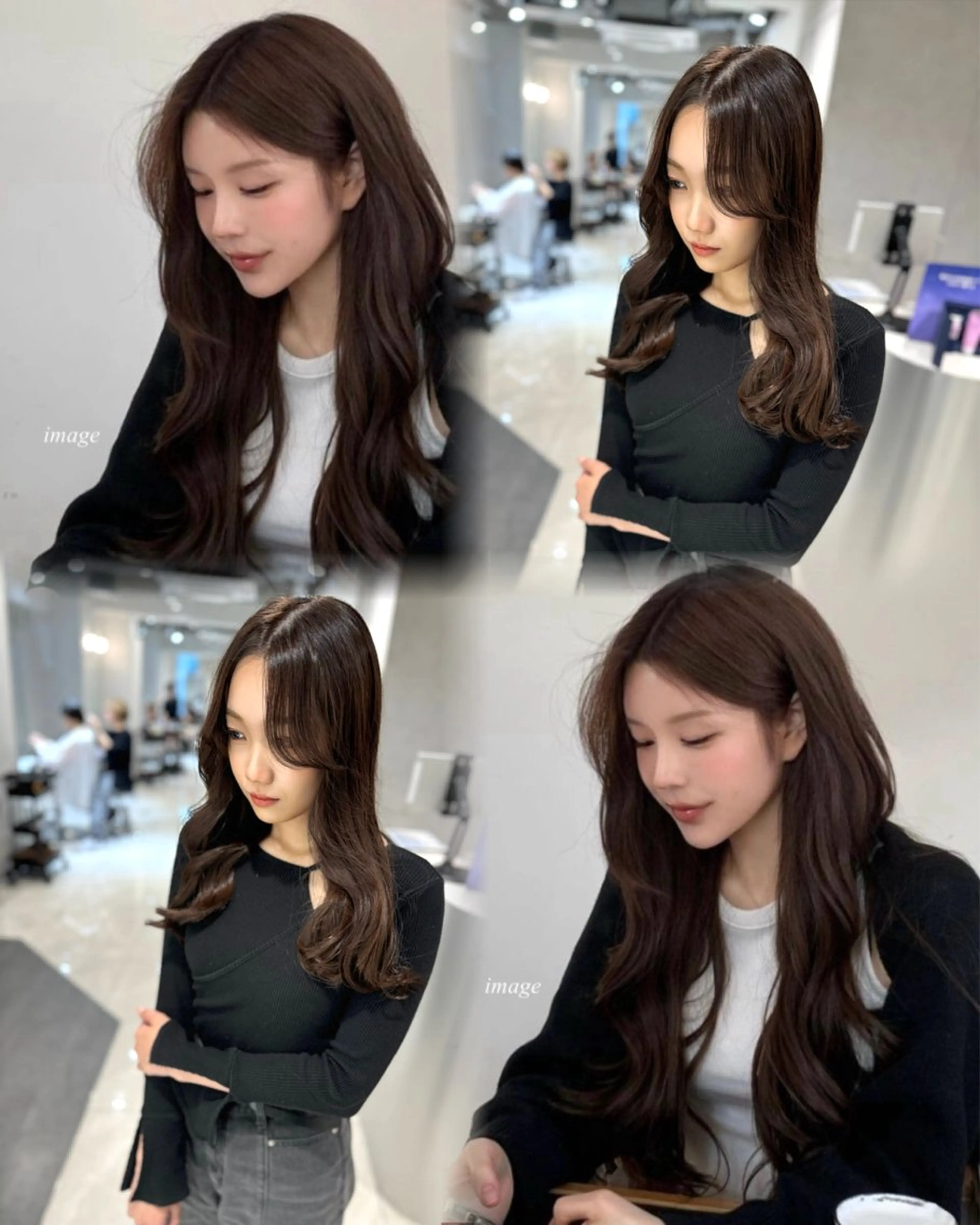 セミロング カラー カット ヘアカラー トリートメント 韓国風ハッシュカット 似合わせレイヤー池袋のヘアスタイル