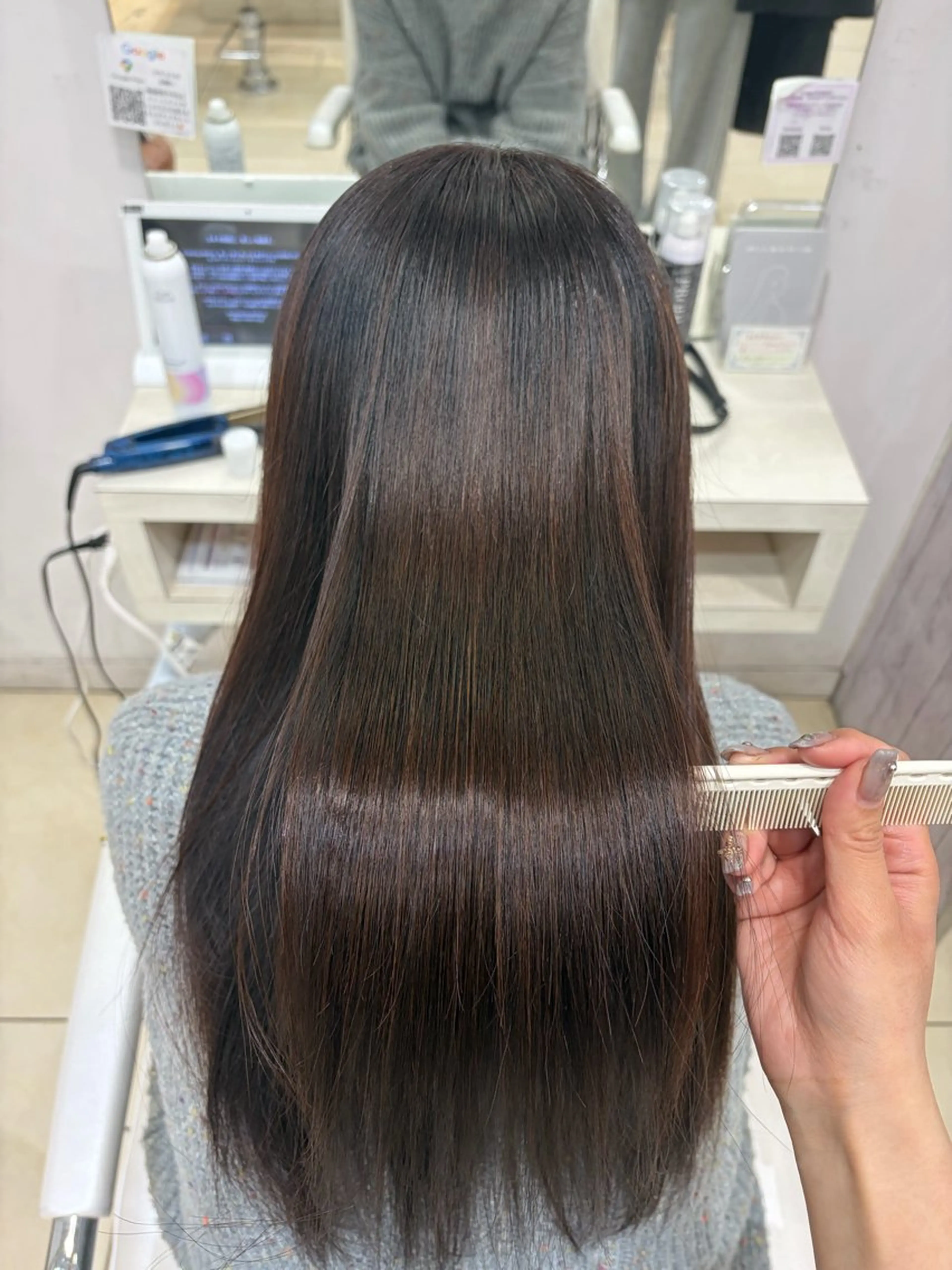 【👑再来人気No.1メニュー👑】カット➕髪質改善ワンカラー➕トリートメント¥5500(ロング料金別)の写真