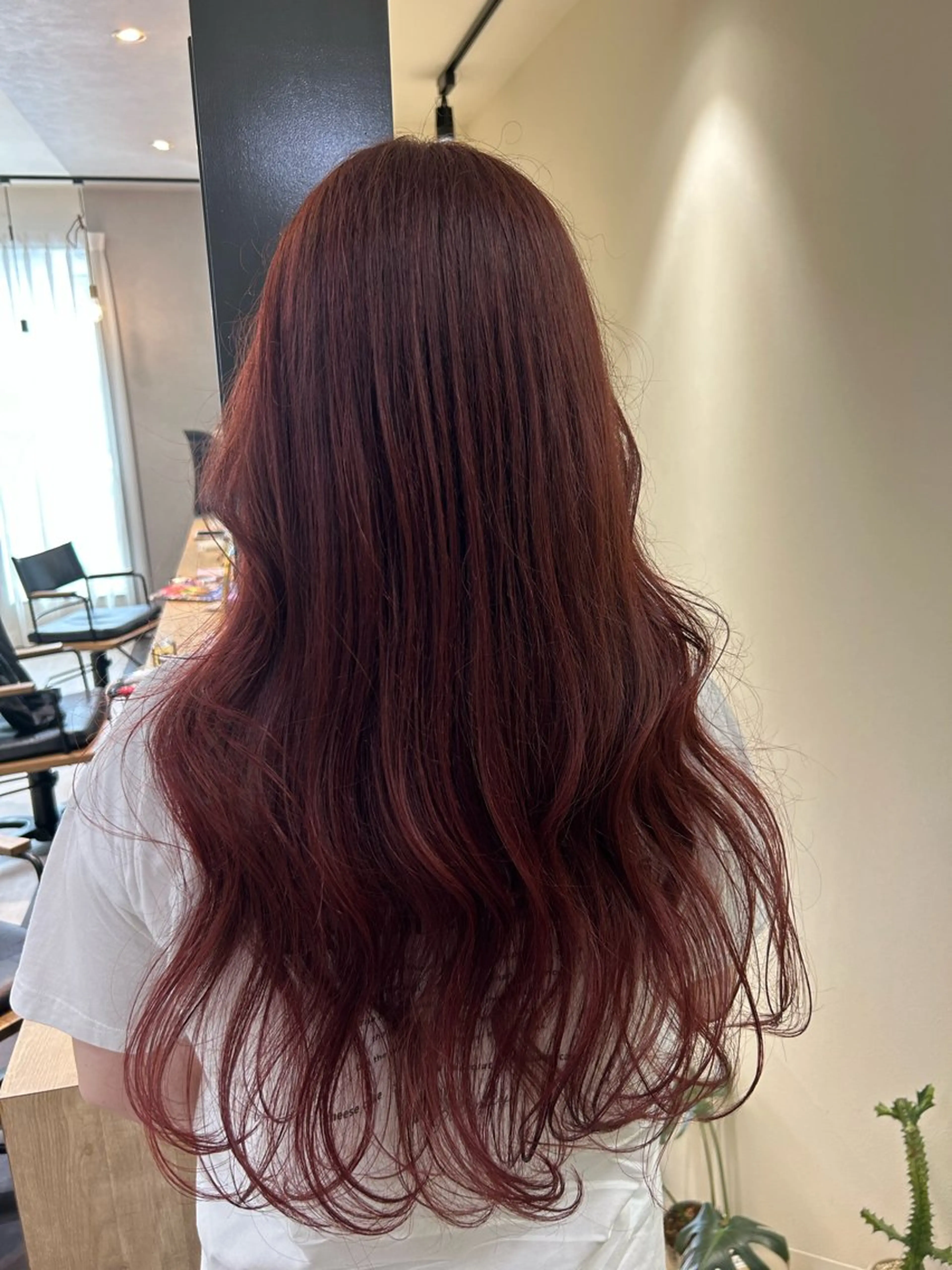 ロング カラー ブリーチ ダブルカラー ブリーチなしカラー レッドカラー カット ヘアカラー トリートメント hub hair レイヤー/透明感のヘアスタイル