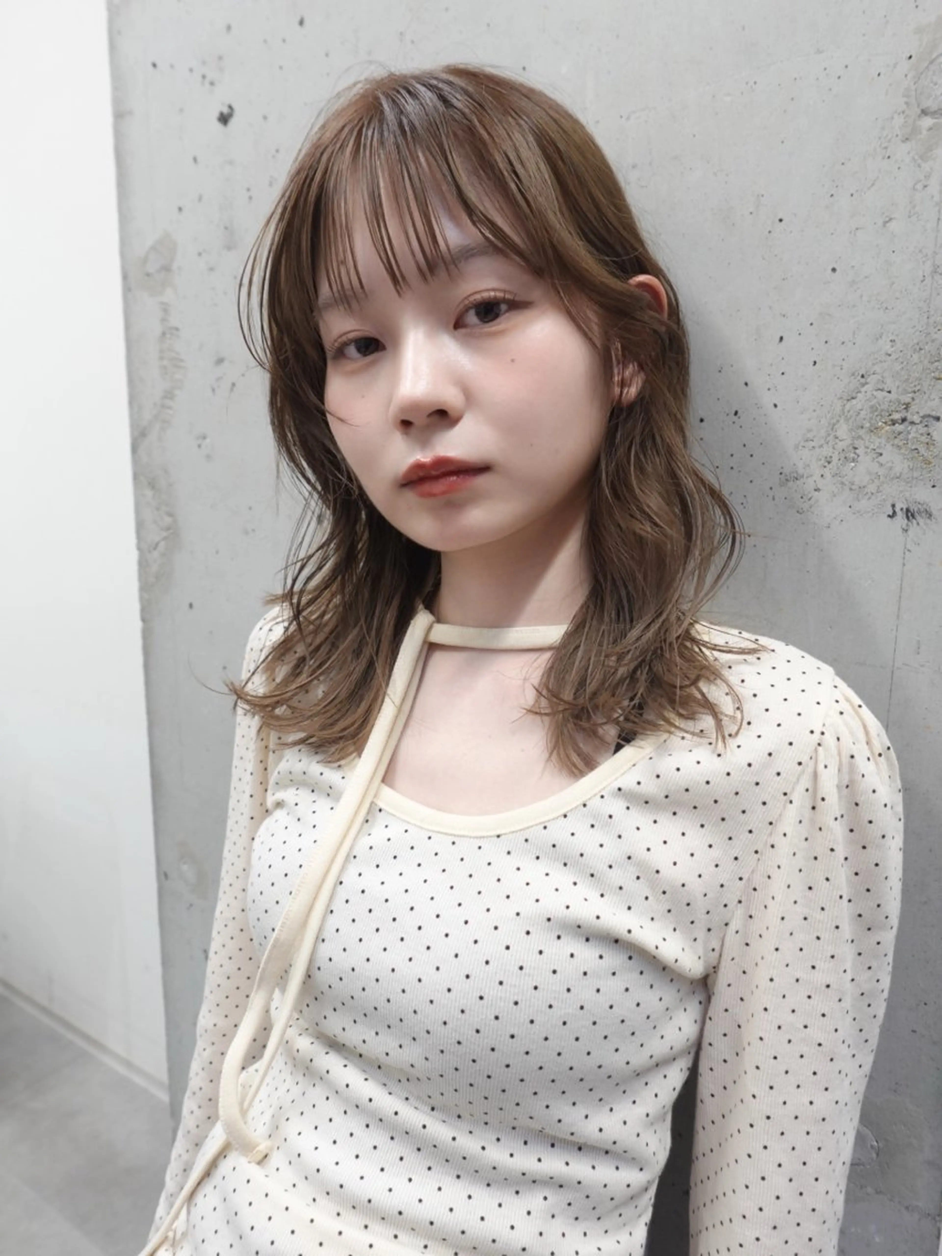 ミディアム カット ヘアカラー 守屋 瞳子のヘアスタイル