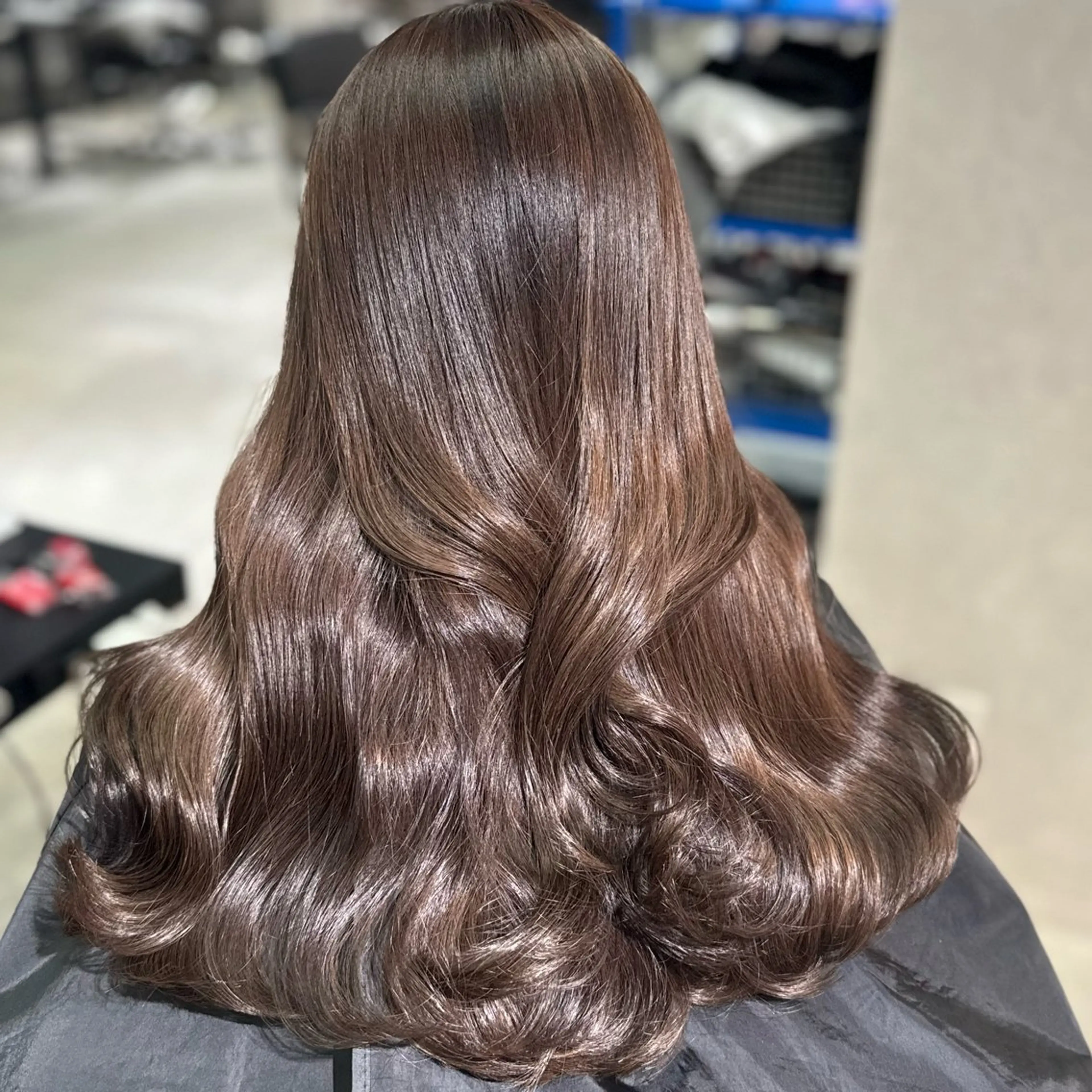 ロング カラー ブラウンカラー チョコレートブラウン 髪質改善 ヘアカラー トリートメント 🎀ミルクティー/暖 色×レイヤー/マリアのヘアスタイル