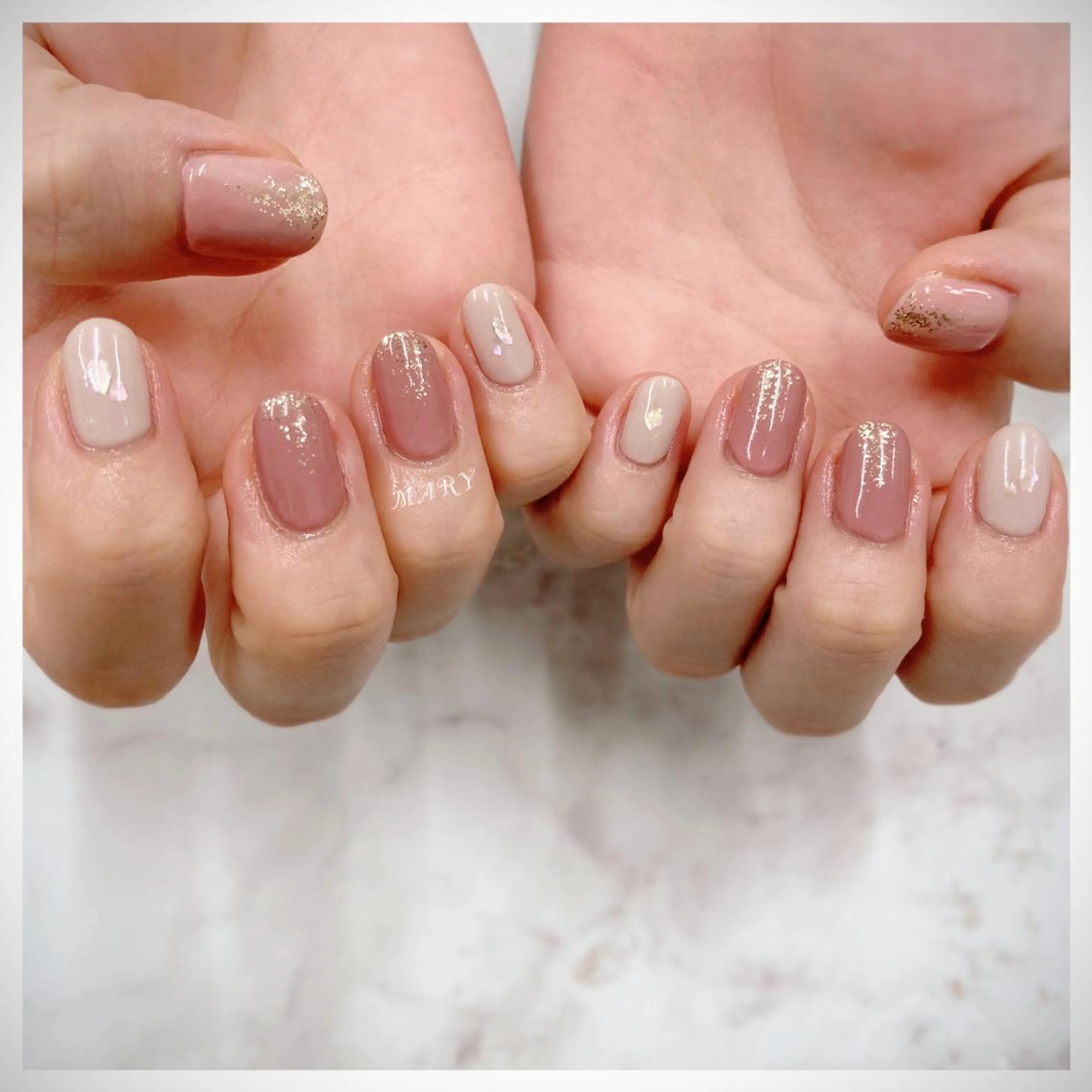 ネイル ニュアンスネイル オフィスネイル ワンカラーネイル ピンク ハンドネイル Mary nail .narumiのネイルデザイン