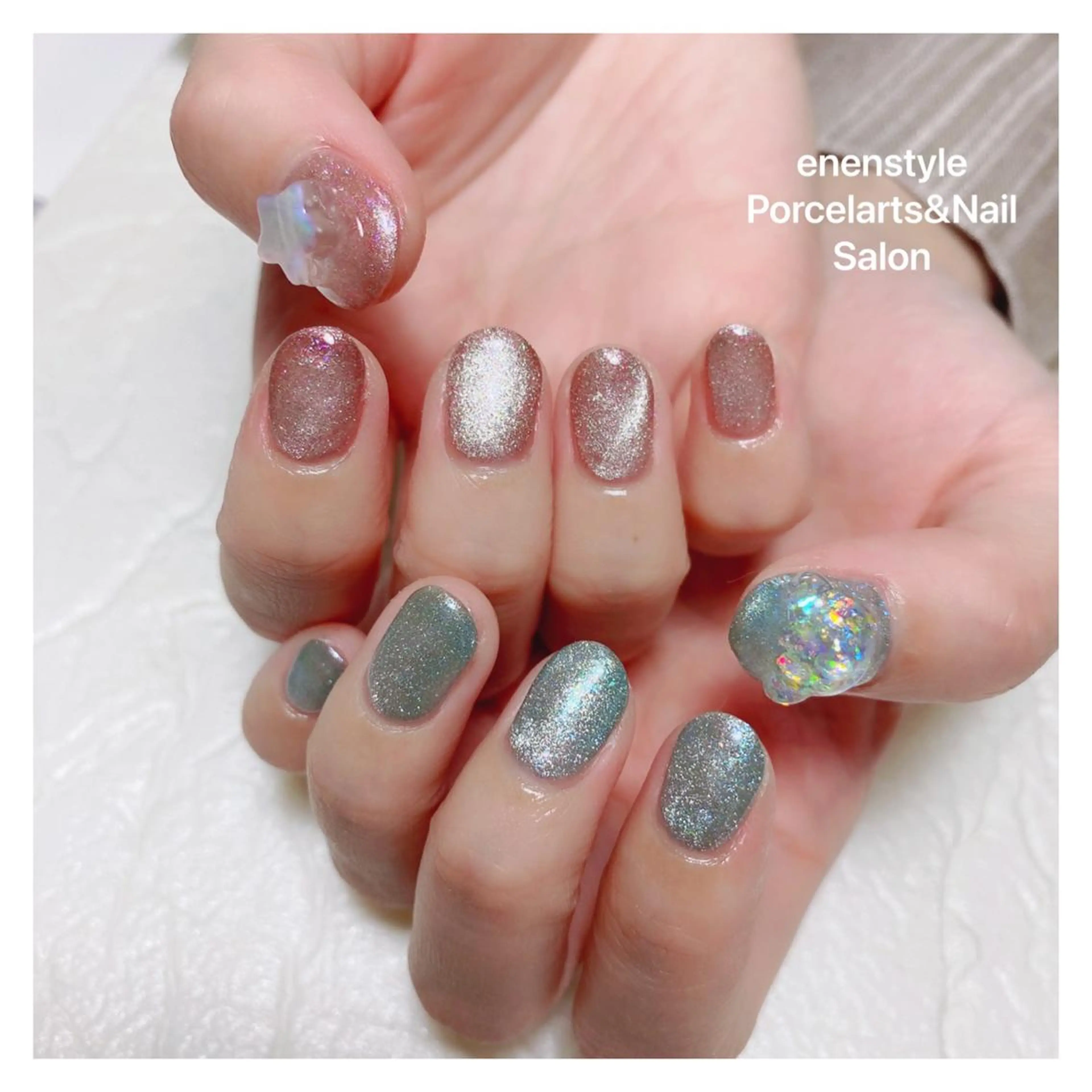 ショート ネイル ハンドネイル 👑enen style👑のネイルデザイン