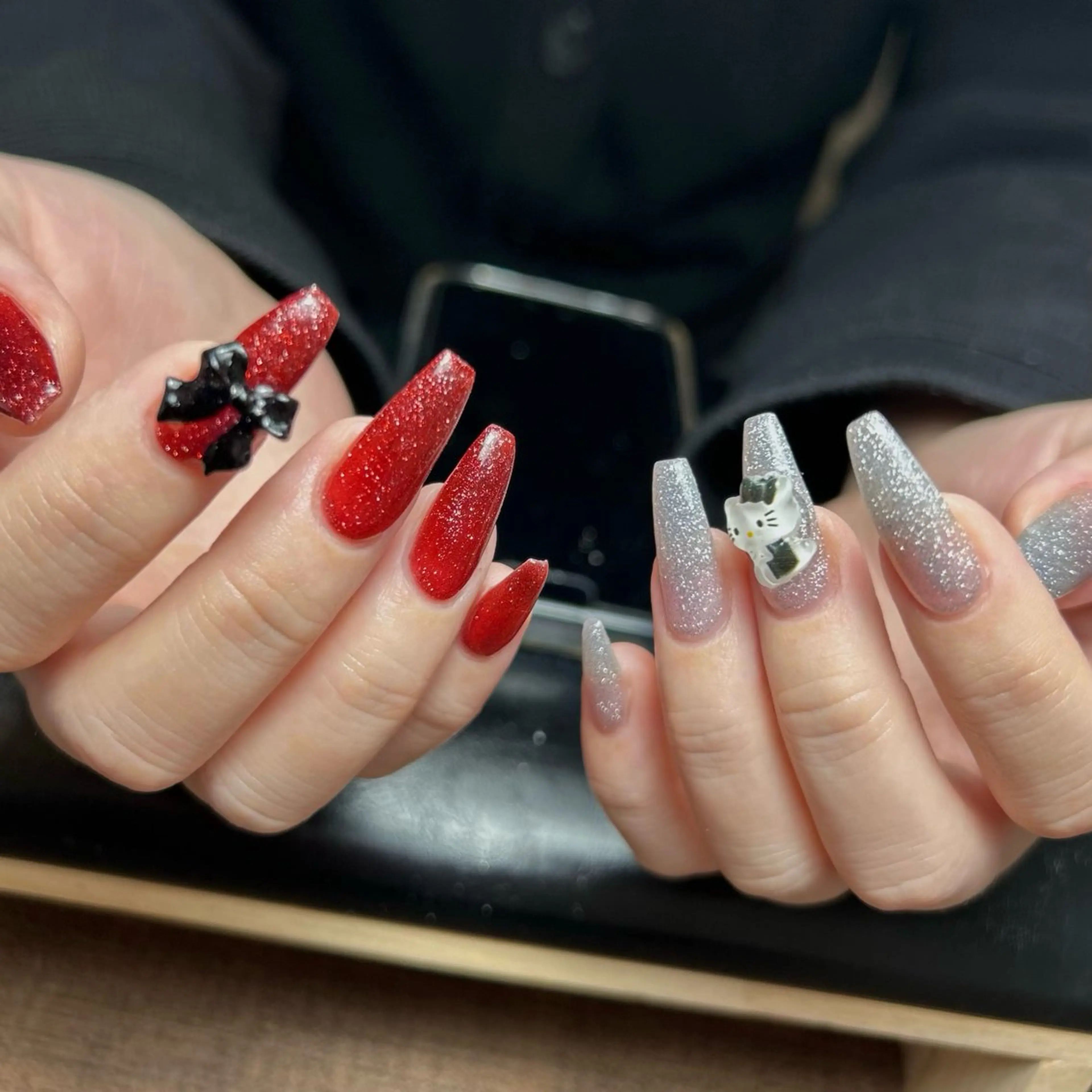 ネイル グラデーション ラメ(グリッター) マグネットネイル ミラーネイル ニュアンスネイル ハンドネイル Lumi de nailsのネイルデザイン
