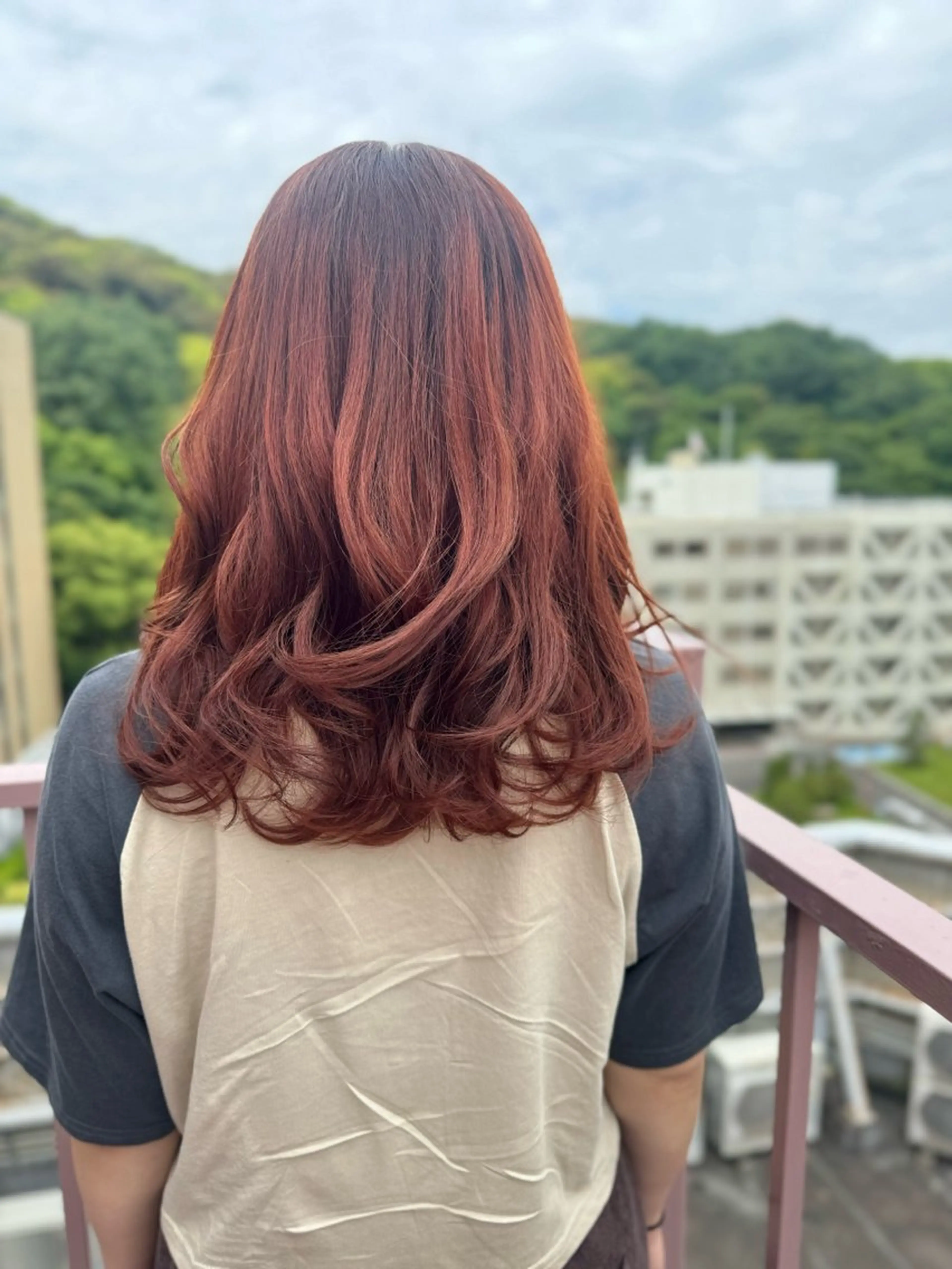 セミロング カラー ブラウンカラー オレンジ オレンジブラウン カット ヘアカラー Viage （ビアージュ）のヘアスタイル