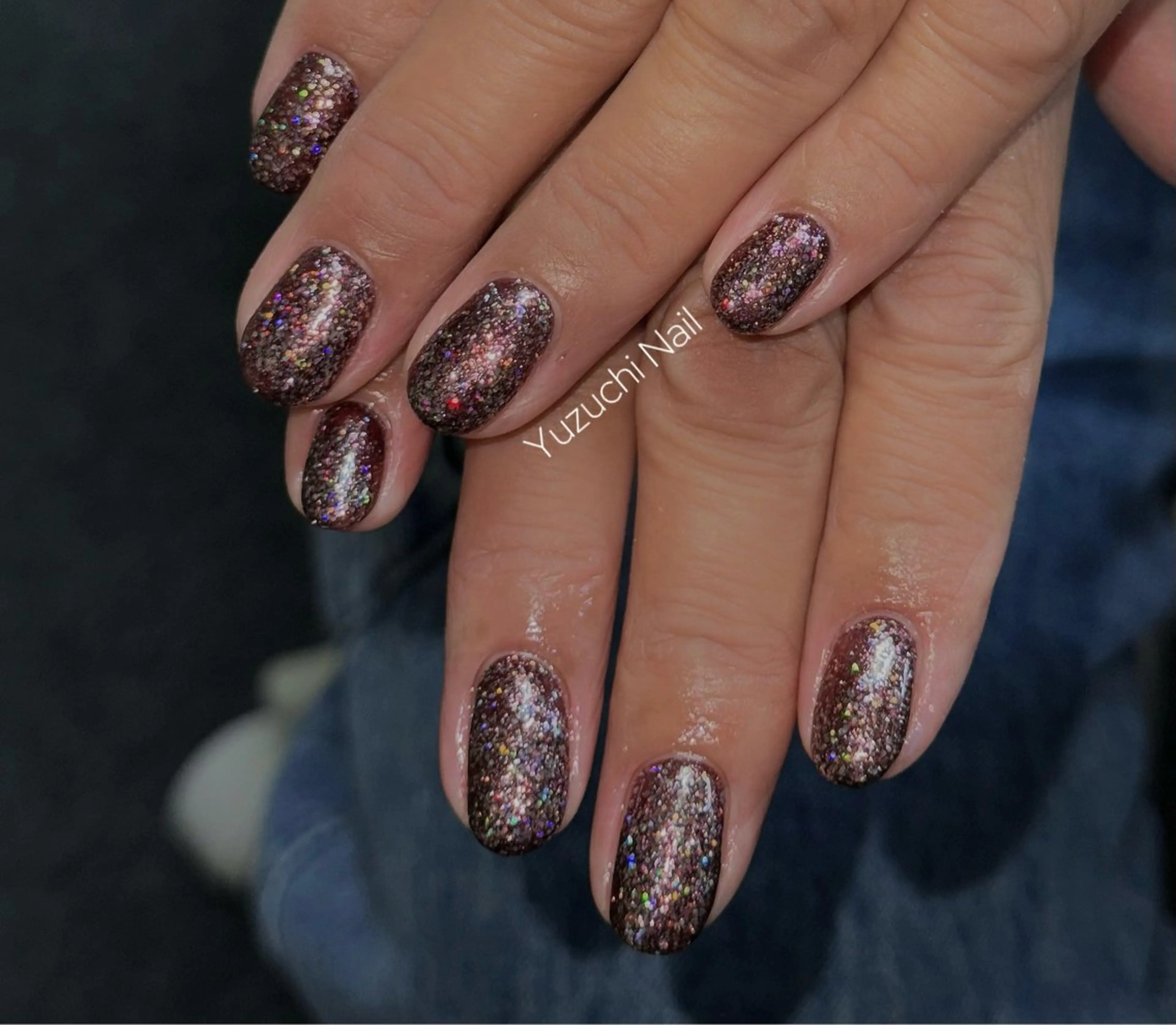 ネイル チークネイル ドット キラキラネイル 韓国ネイル レース ハンドネイル ハンドケア Yuzuchi Nailのネイルデザイン