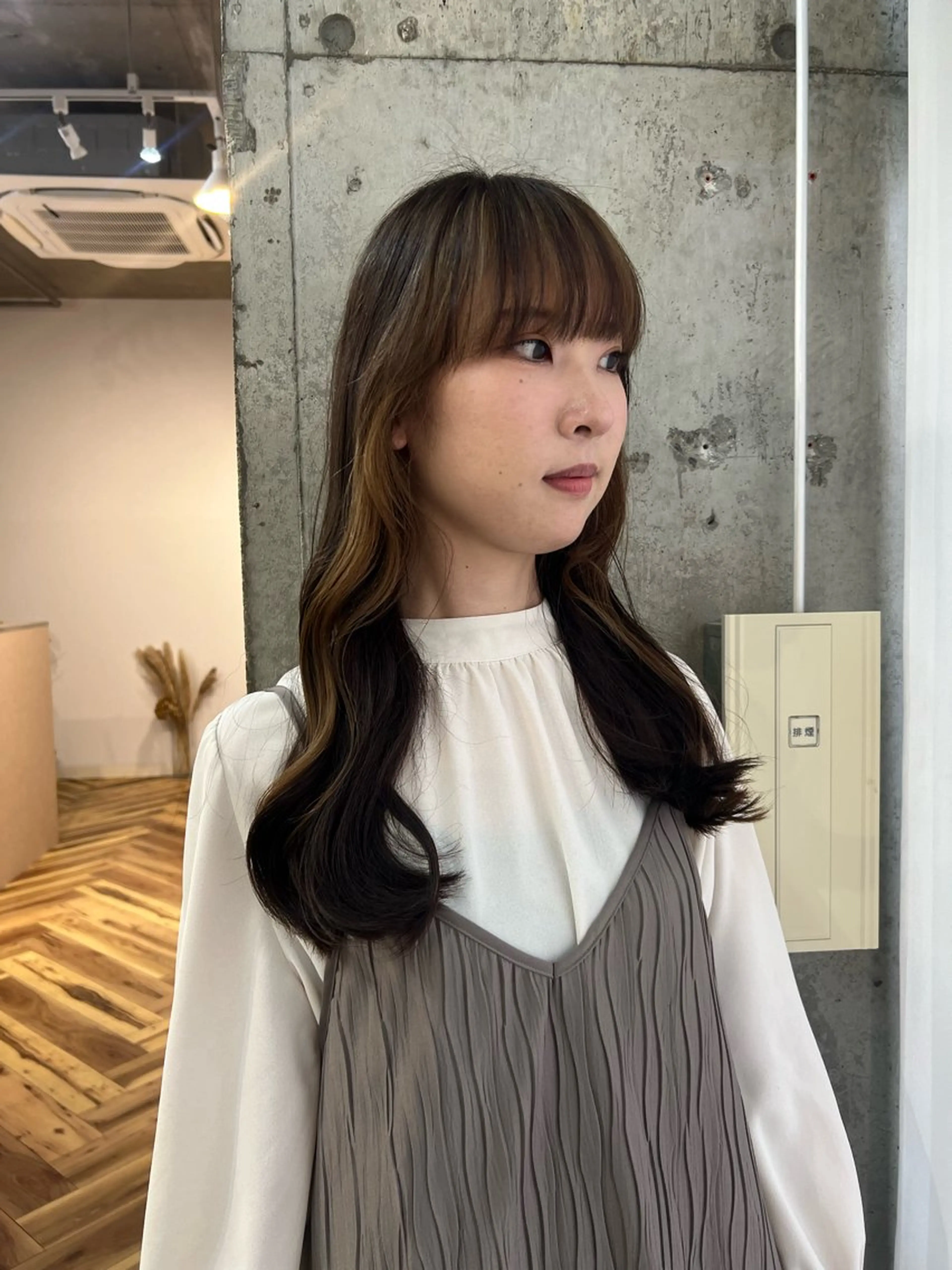 セミロング カラー ミストバング ベージュカラー  フェイスフレーミング ヘアカラー Ayaka🩰🎀 ガーリー/暖色♡のヘアスタイル