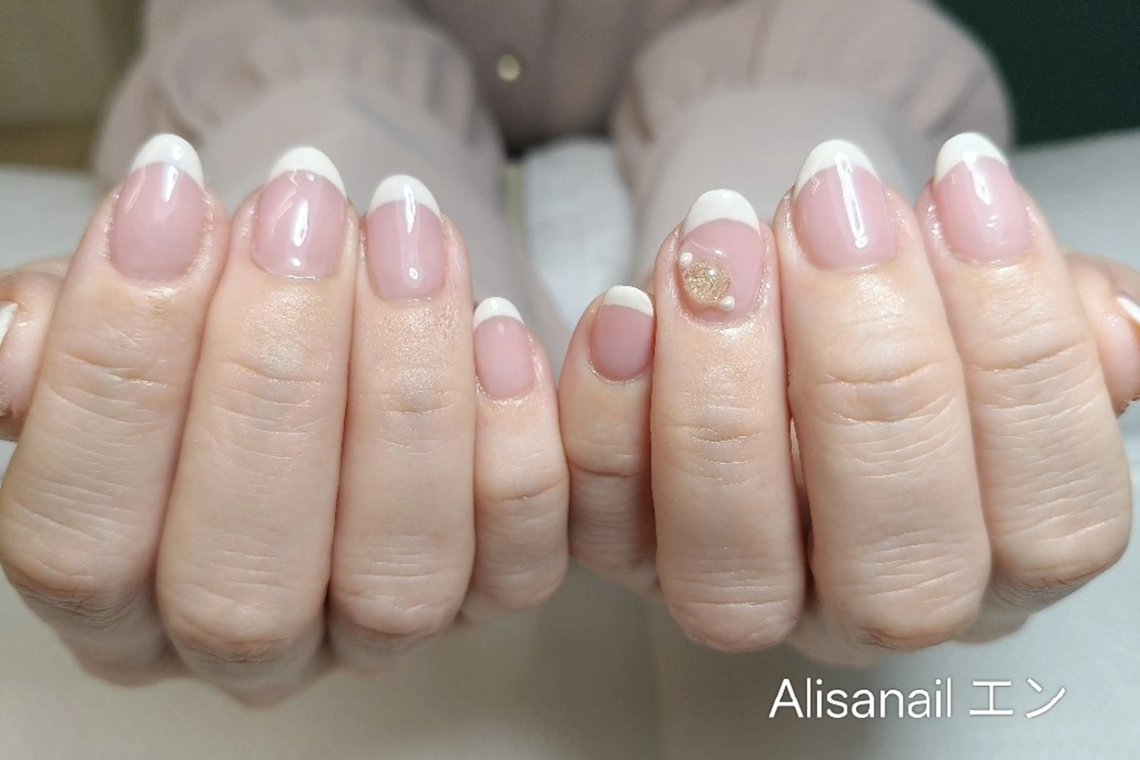 ネイル フレンチネイル ピンク エ ンのネイルデザイン