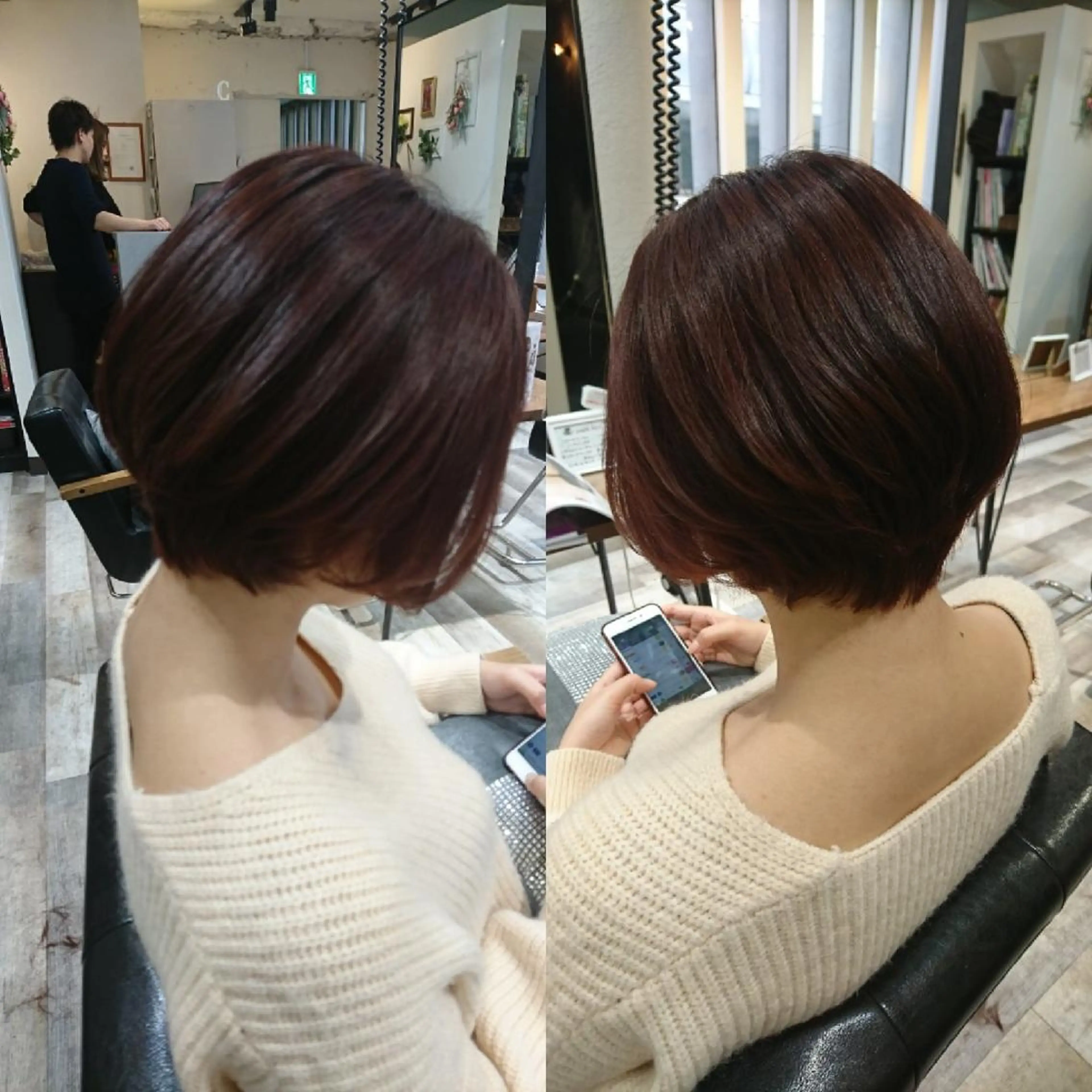 ショート カラー ショートボブ ボブ ショートヘア 艶カラー/インナー /グラデ/大西小百合のヘアスタイル