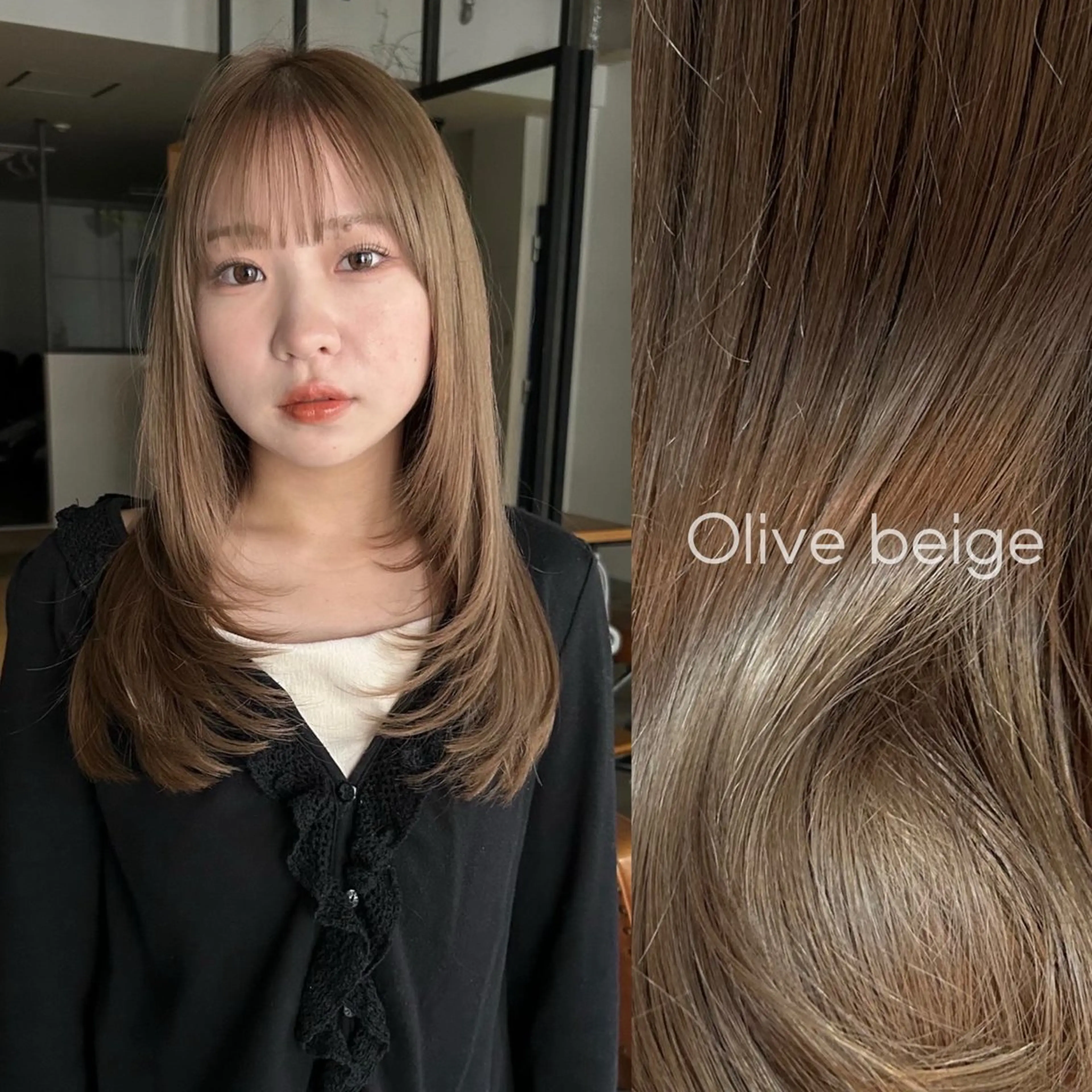 ロング カラー ヘアカラー トリートメント 透明感カラー レイヤーカット りなのヘアスタイル