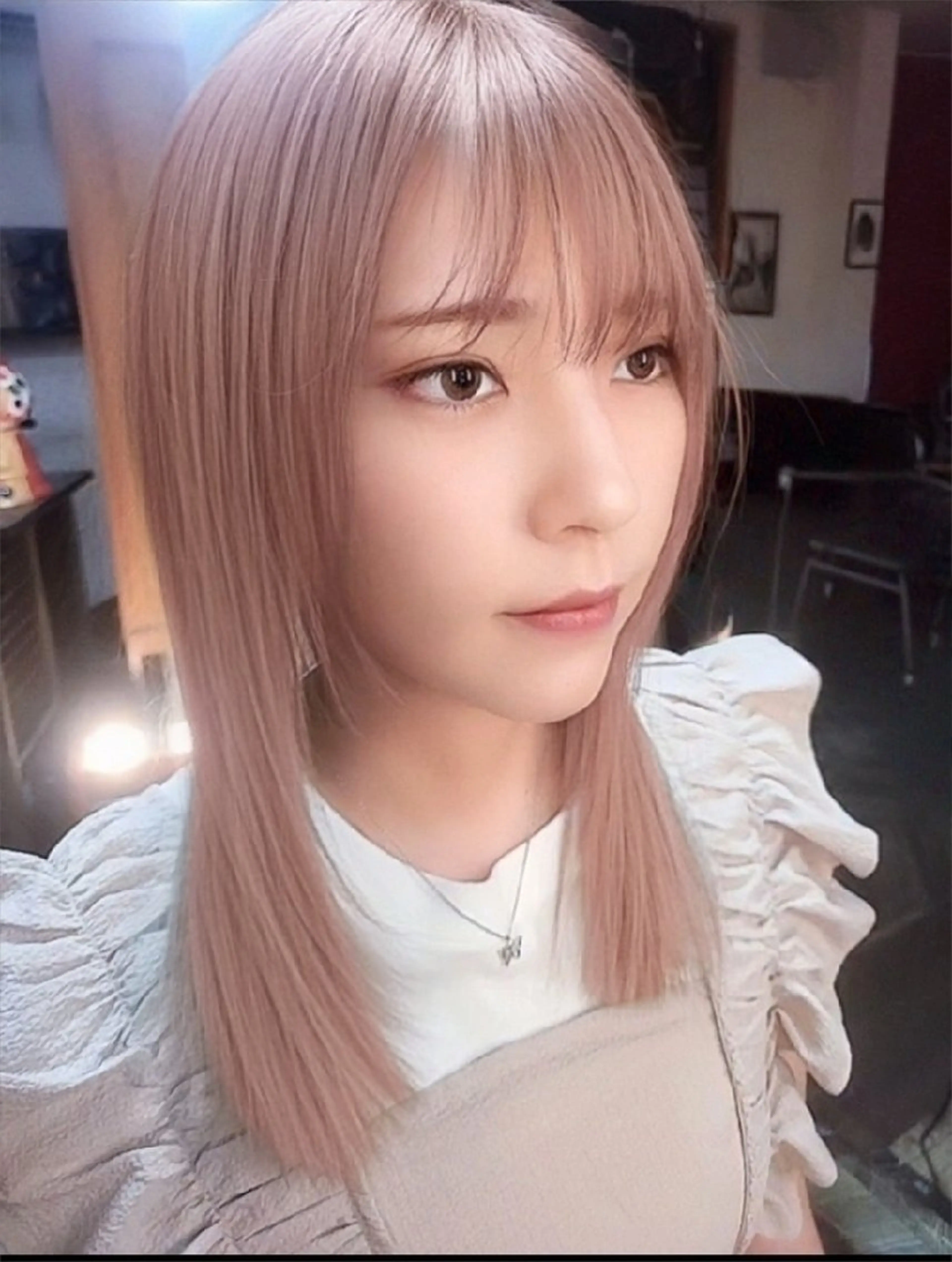 ミディアム 髪質改善 トリートメント カット ヘアカラー トリートメント 足利市・原宿・表参道 シニストラのヘアスタイル