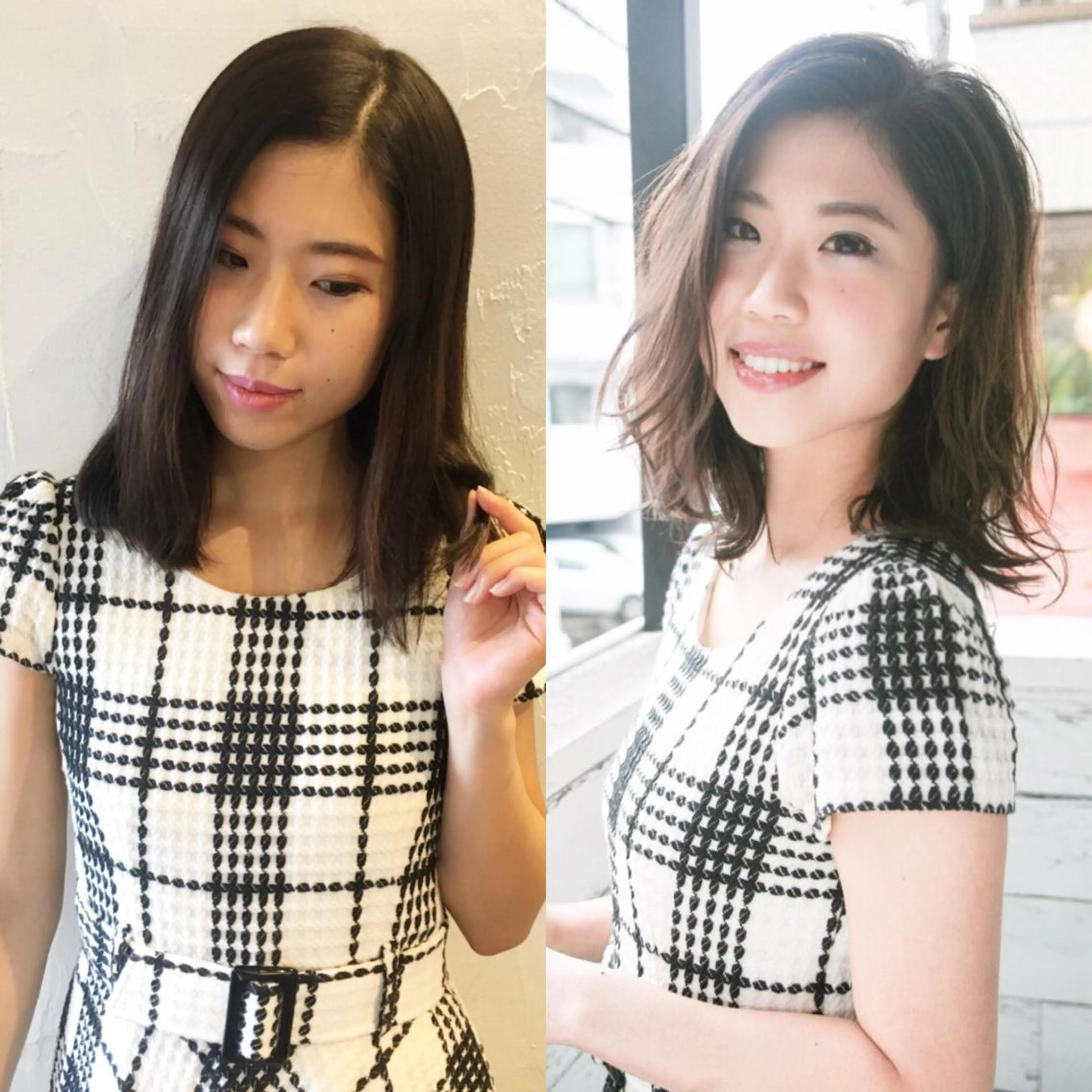 セミロング 髪質改善縮毛矯正 専門店のヘアスタイル