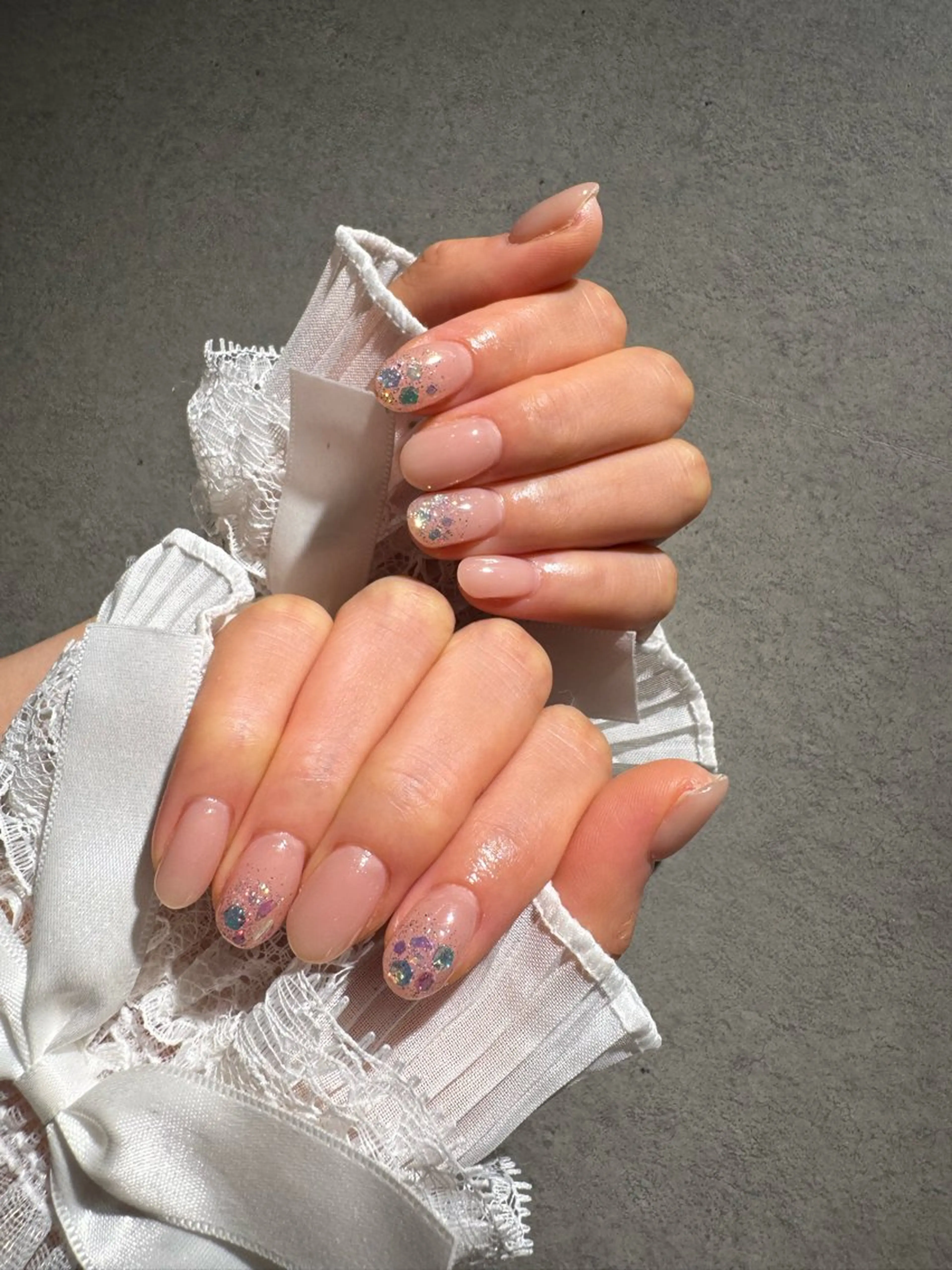 ネイル I-nailロング /ワンホン/キラキラのネイルデザイン
