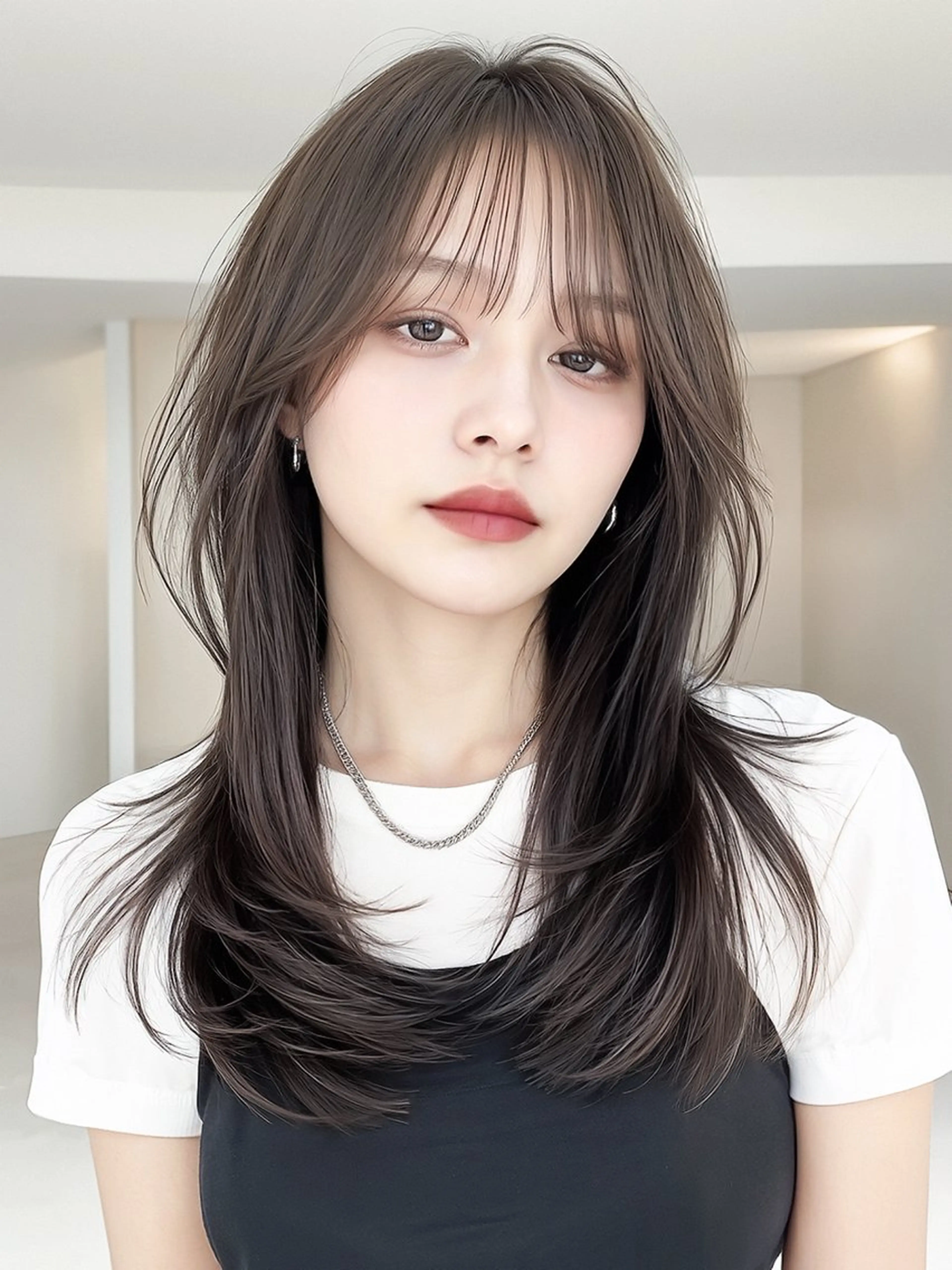 ロング カラー カット ヘアカラー トリートメント 莉乃/縮毛矯正/髪質 改善/艶カラーのヘアスタイル