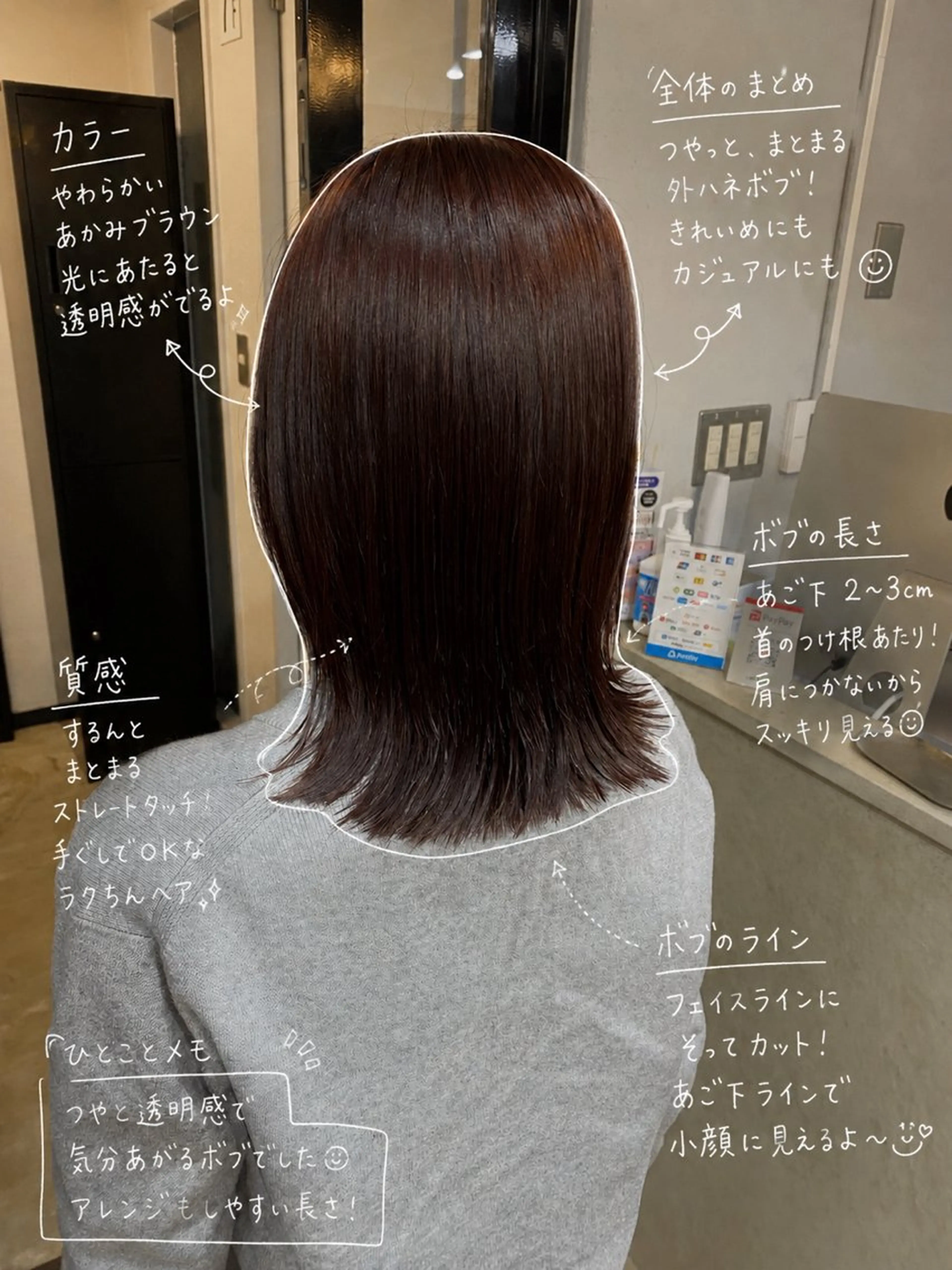 ミディアム カラー 切りっぱなしボブ ボブ カット ヘアカラー トリートメント レイヤー×髪質改善✨ 渋谷/佐藤侑哉のヘアスタイル