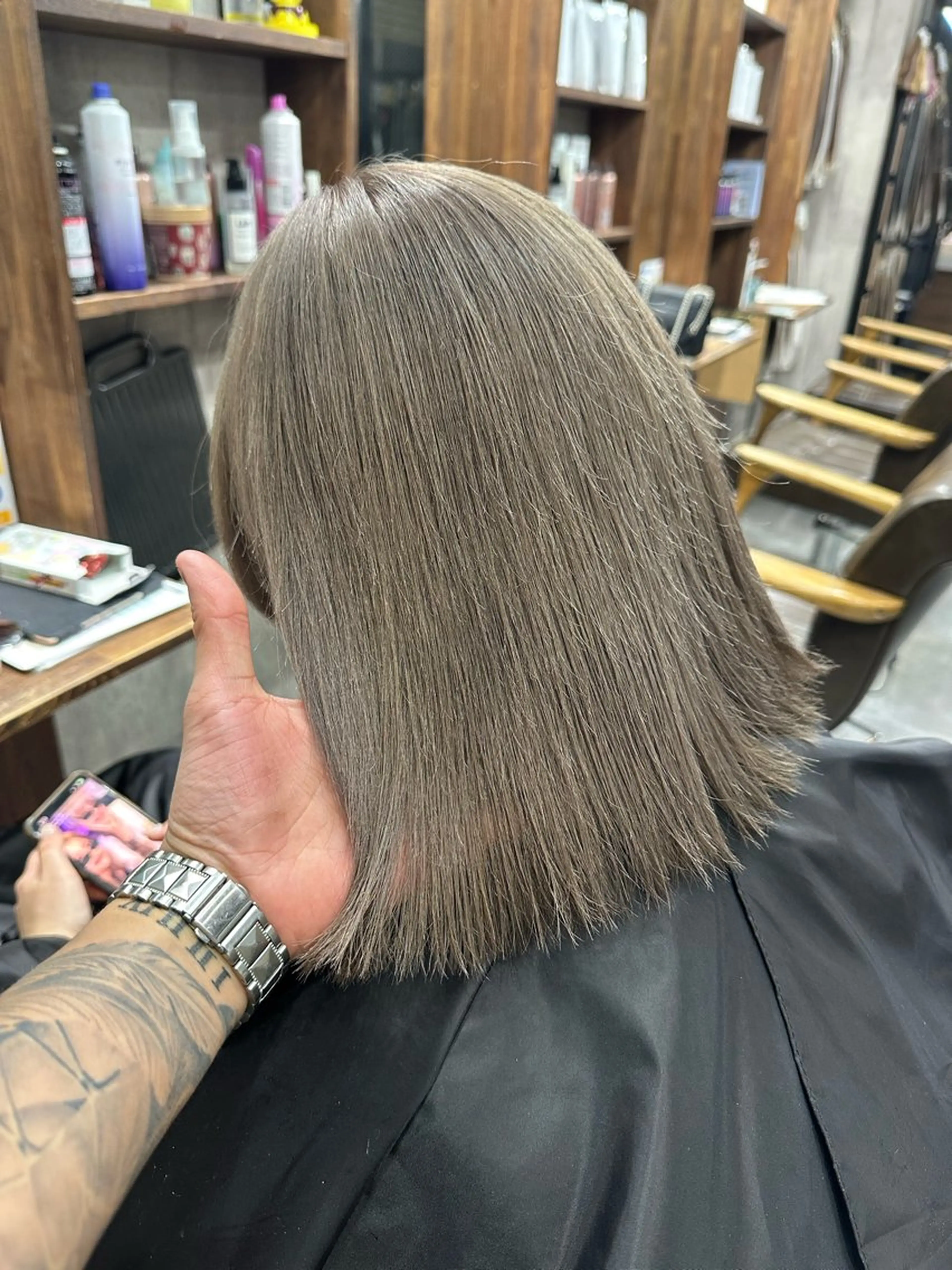 ミディアム カラー 剣太郎カットモデル 10㎝カット募集中のヘアスタイル