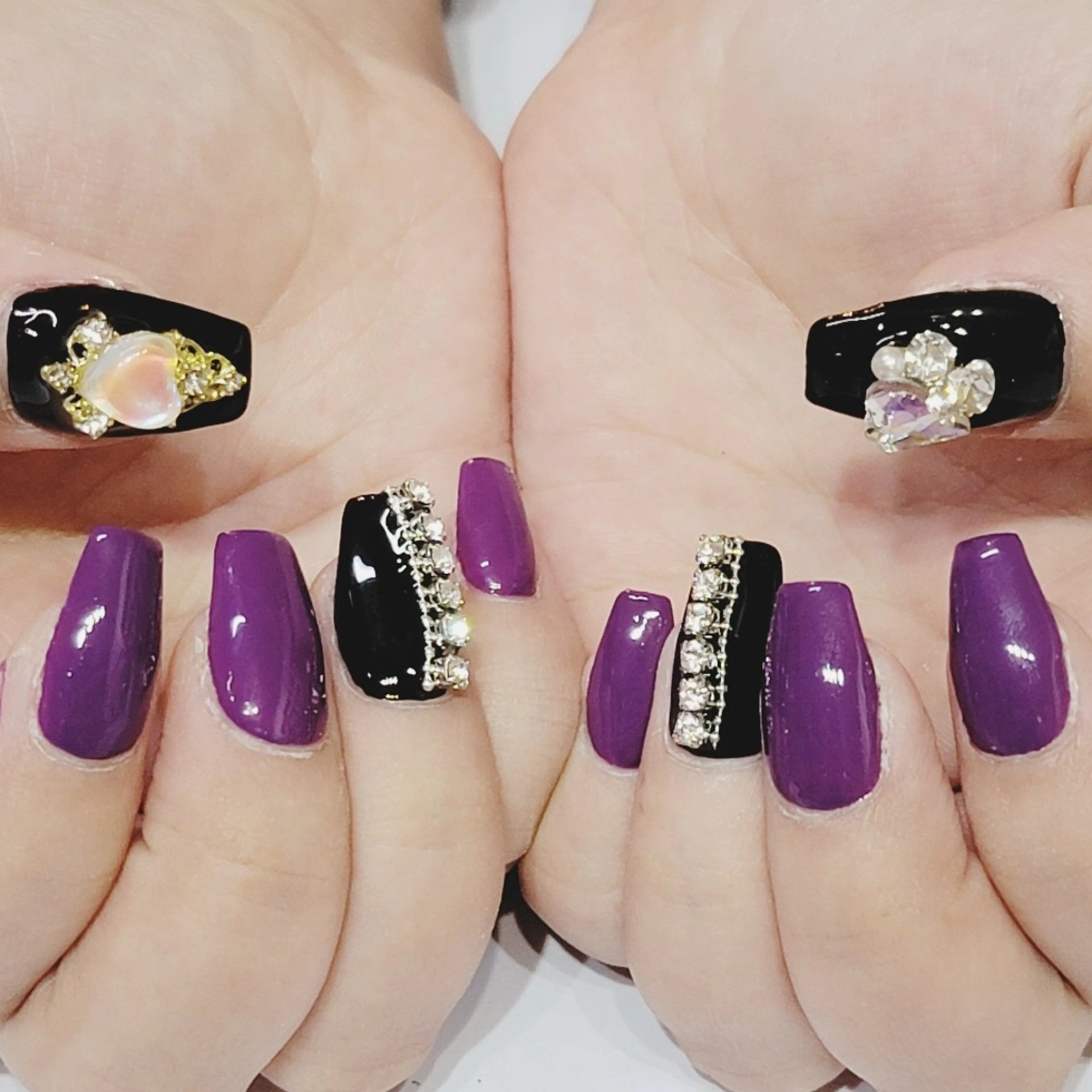 ネイル パープル ハンドネイル よしだ ひろきのネイルデザイン