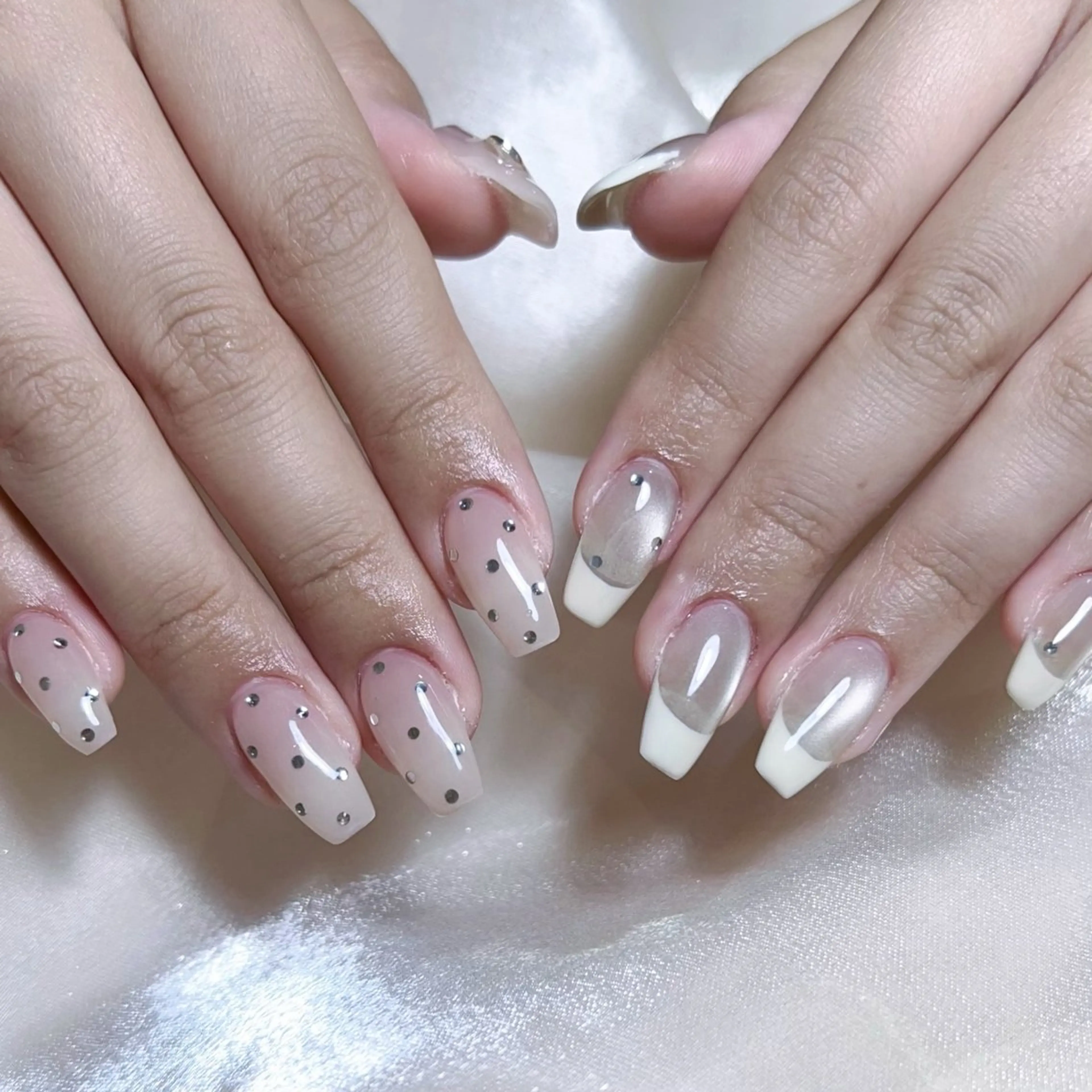 メンズ ネイル メンズ韓国風 アートネイル オーロラネイル ガーリー キラキラネイル ハンドネイル Nail salon 木にいるのネイルデザイン