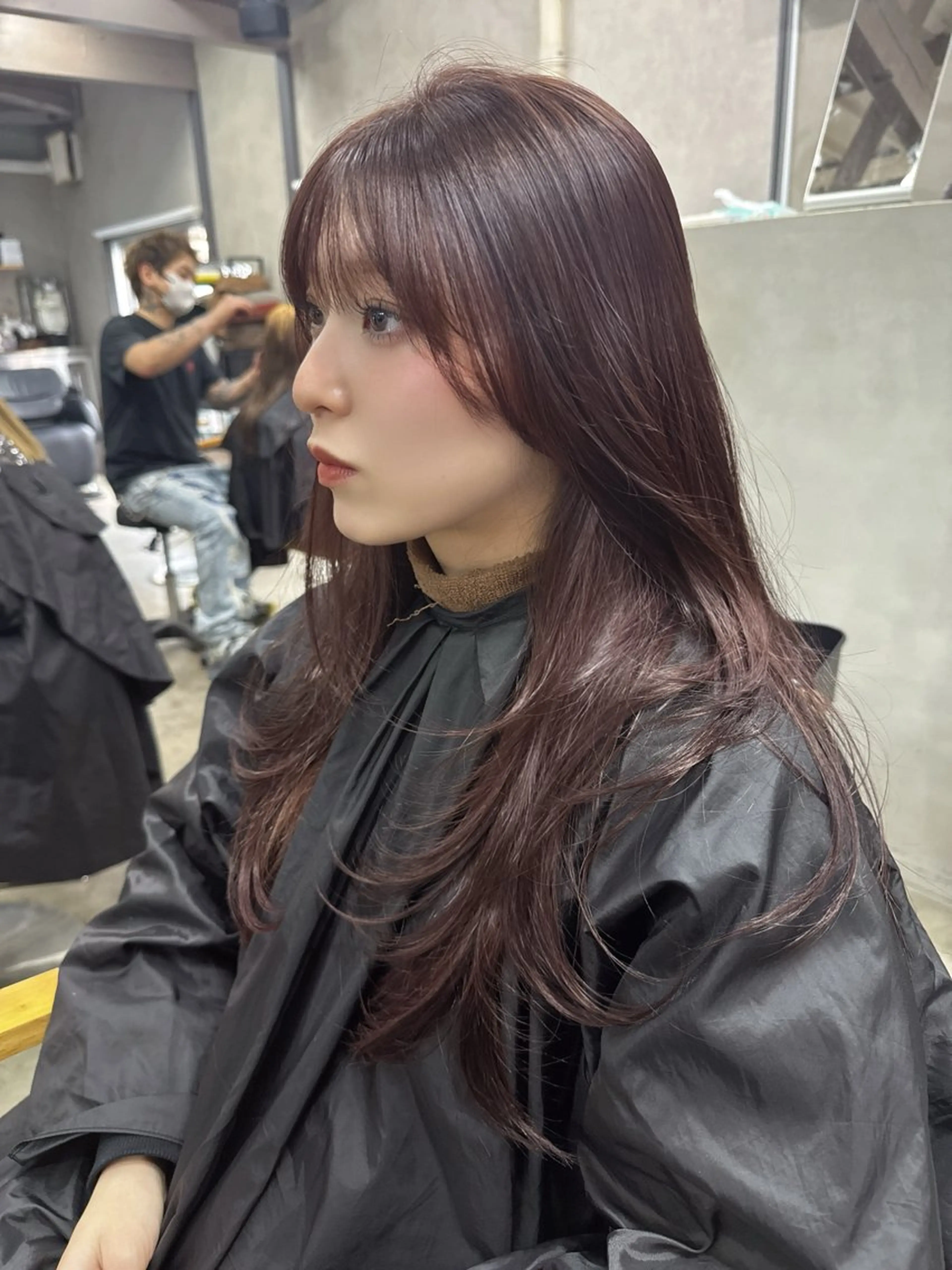 ロング カラー ラベンダーカラー ピンクカラー ピンクラベンダー レイヤーカット AIRI layer cut hairのヘアスタイル