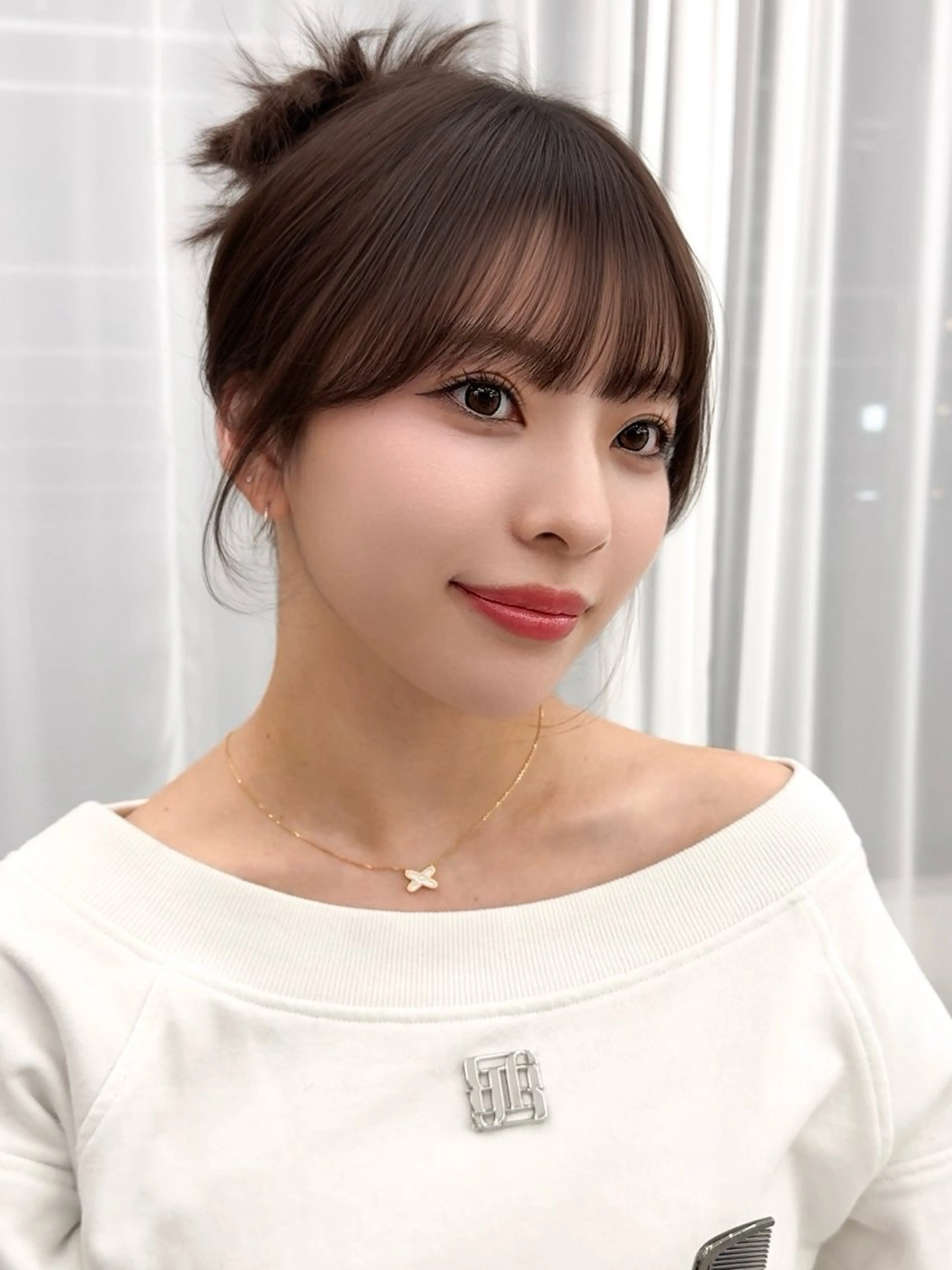 ミディアム カラー ヘアアレンジ カット ヘアカラー トリートメント 顔周り&ミディアム 特化/池袋/kokiのヘアスタイル
