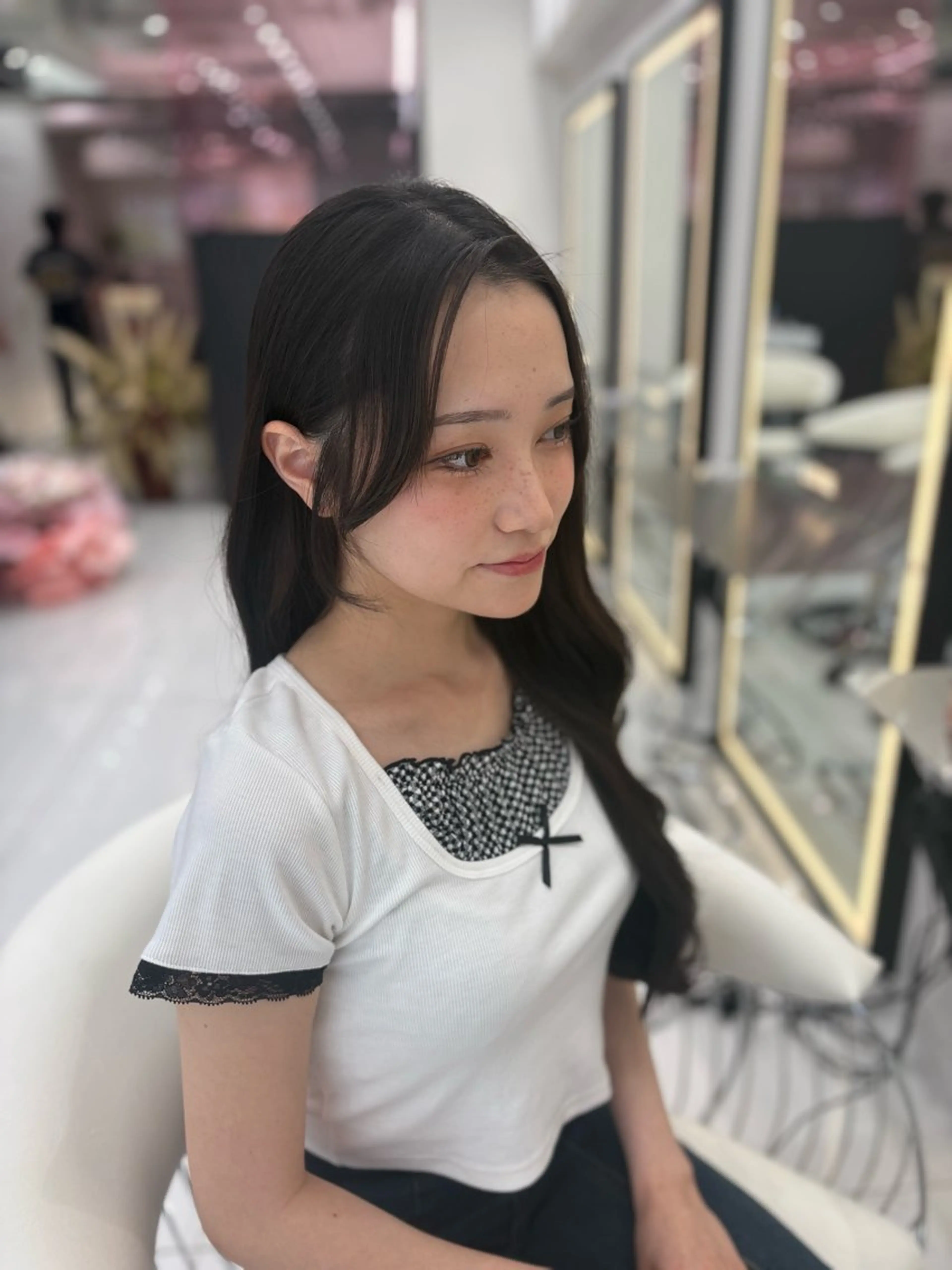 ロング カラー カット ヘアカラー トリートメント 新宿/韓国ヘア 中明度カラー/かやのヘアスタイル