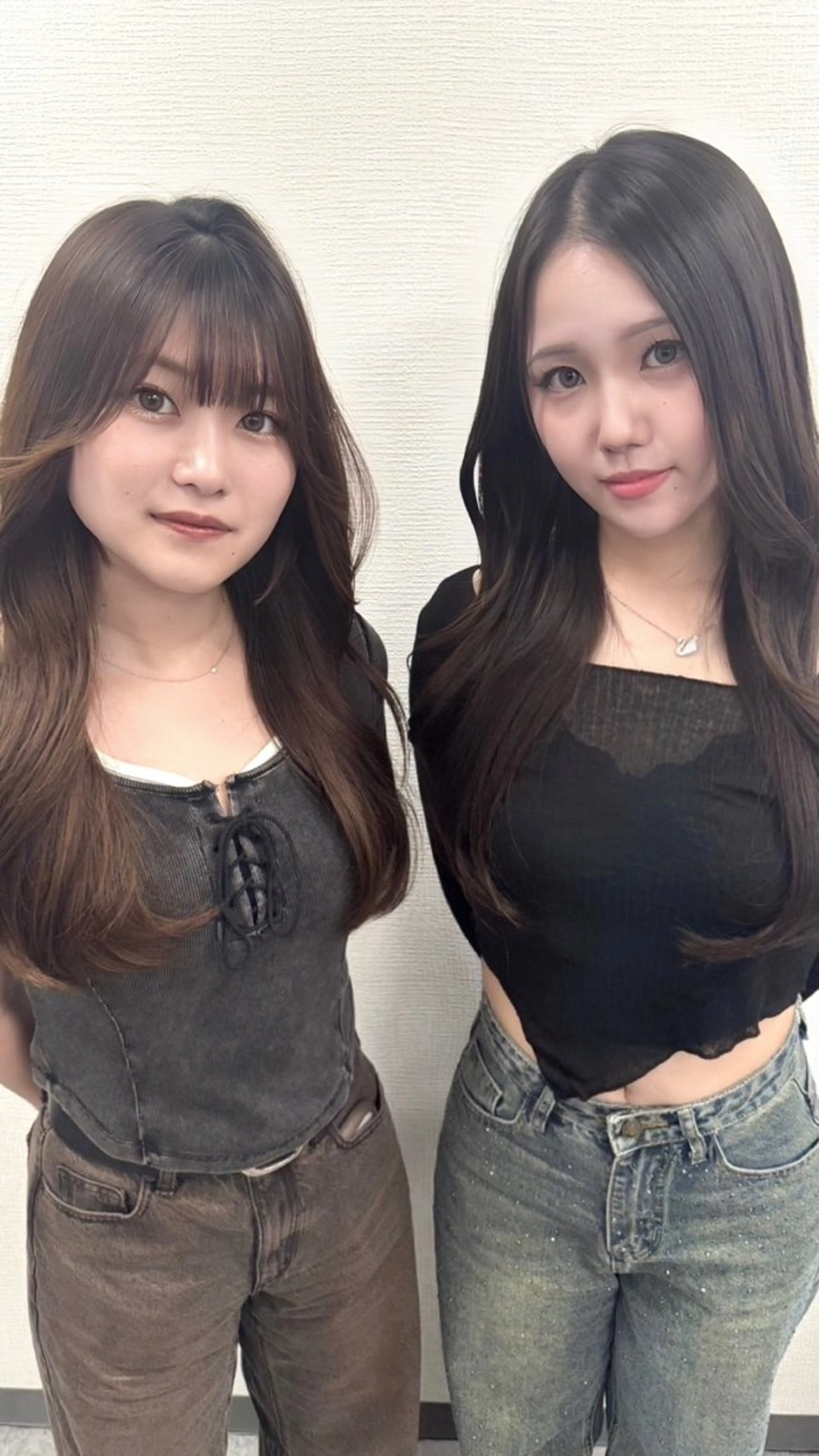 ロング カラー ヘアアレンジ 韓国レイヤーカット /韓国トレンドカラーのヘアスタイル