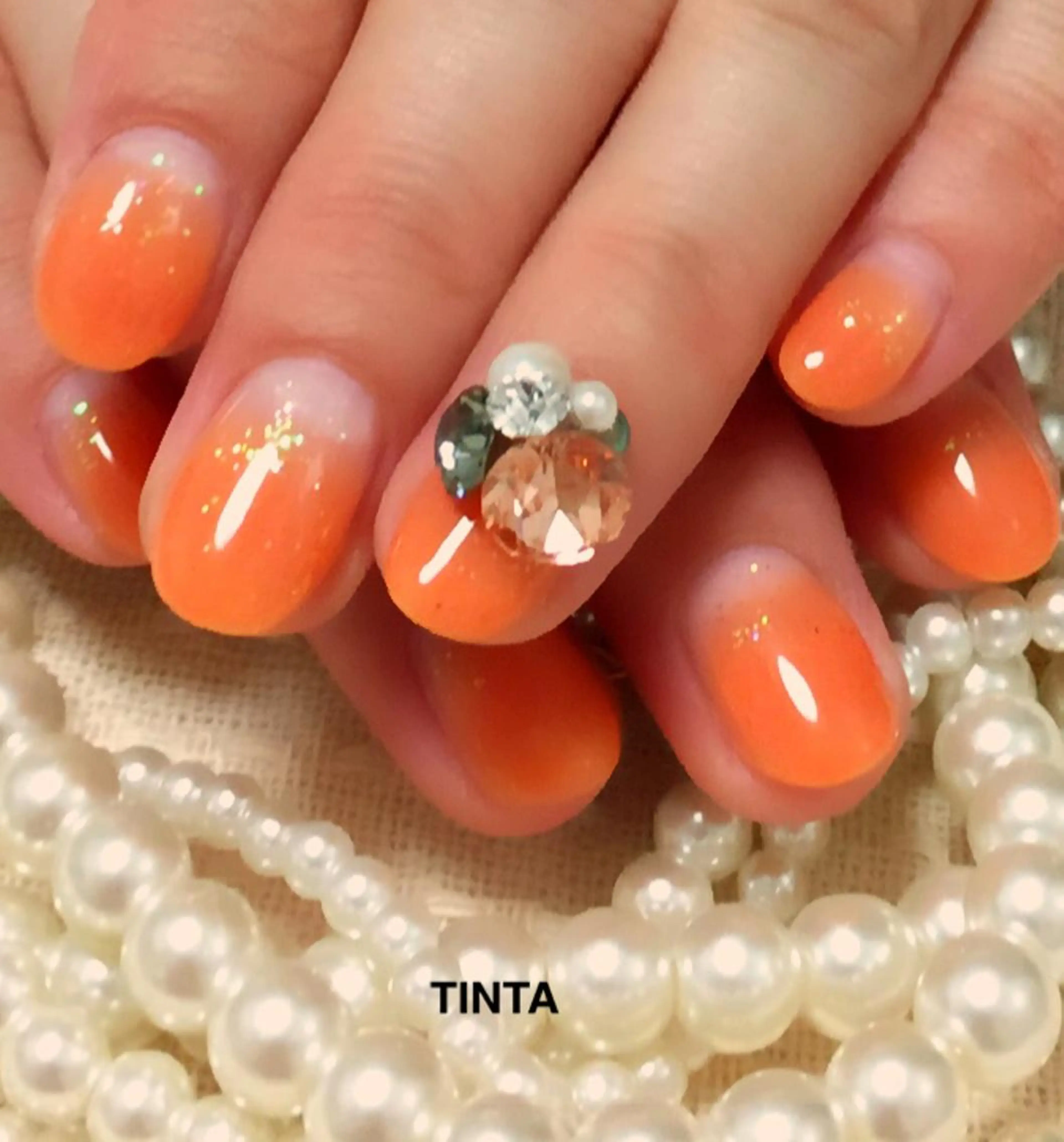 ネイル オレンジ 馬場 典子のネイルデザイン