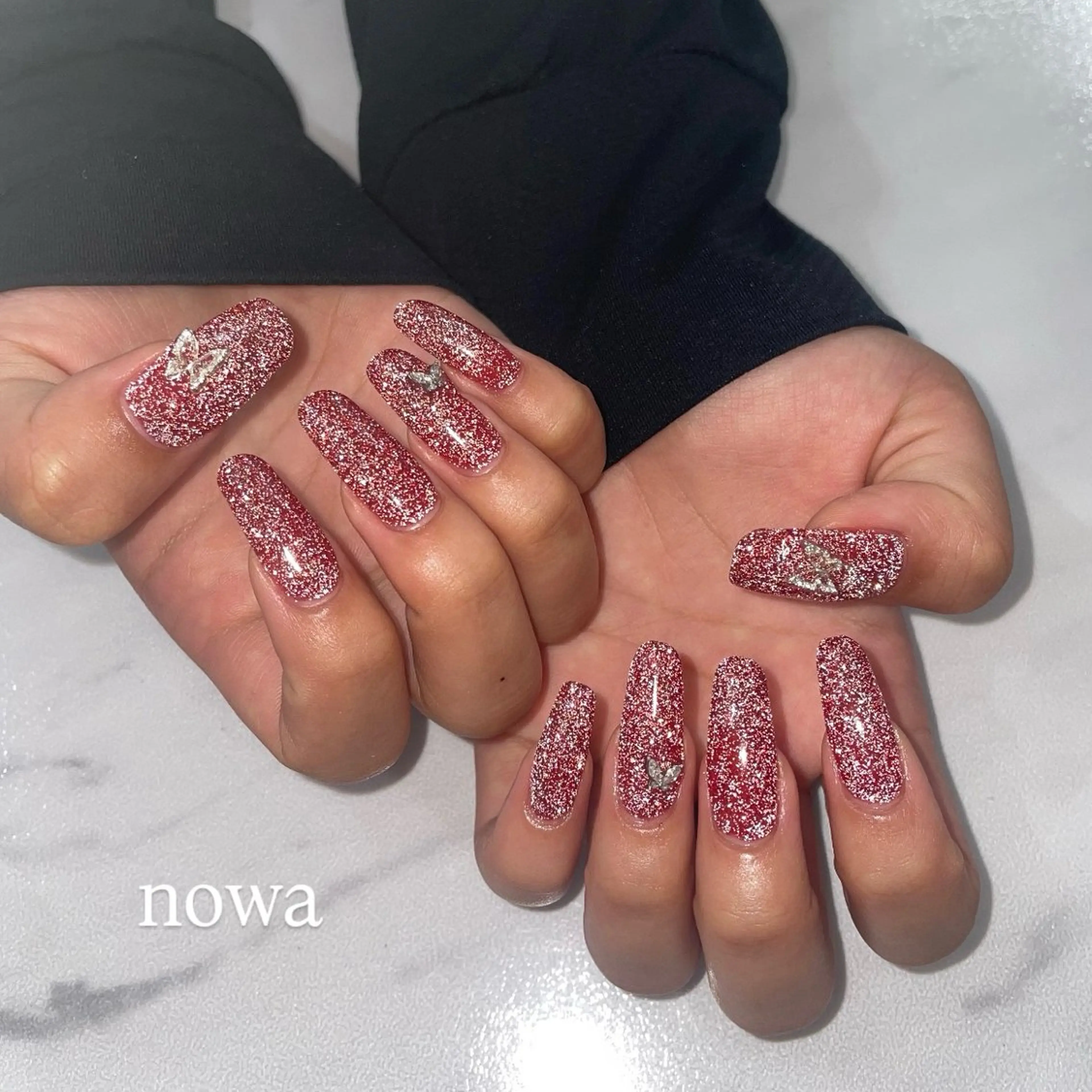 ネイル フラッシュネイル キラキラネイル ハンドネイル 【nowa】小松 宙未 Soramiのネイルデザイン