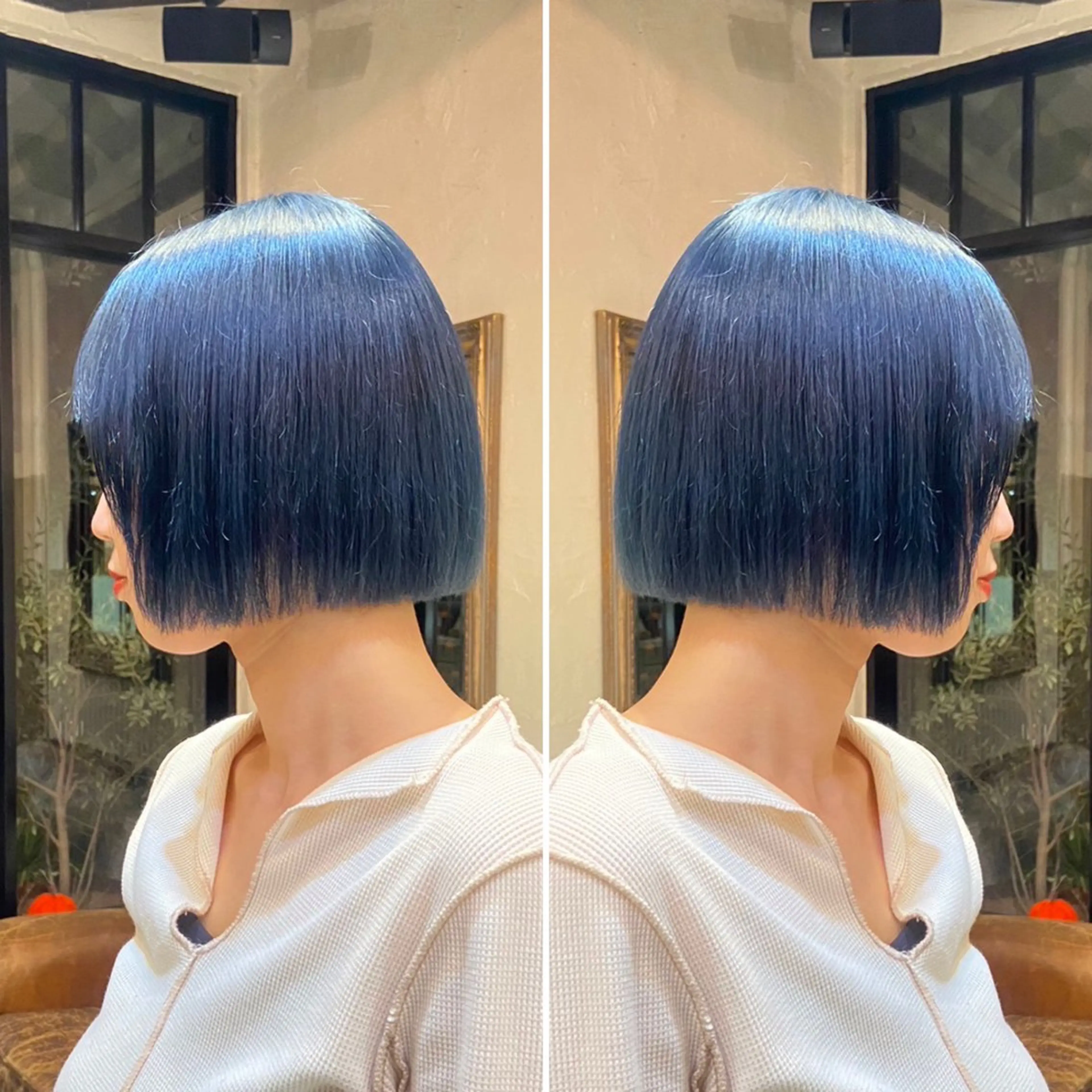 カラー ブルーカラー 小山 奈津のヘアスタイル