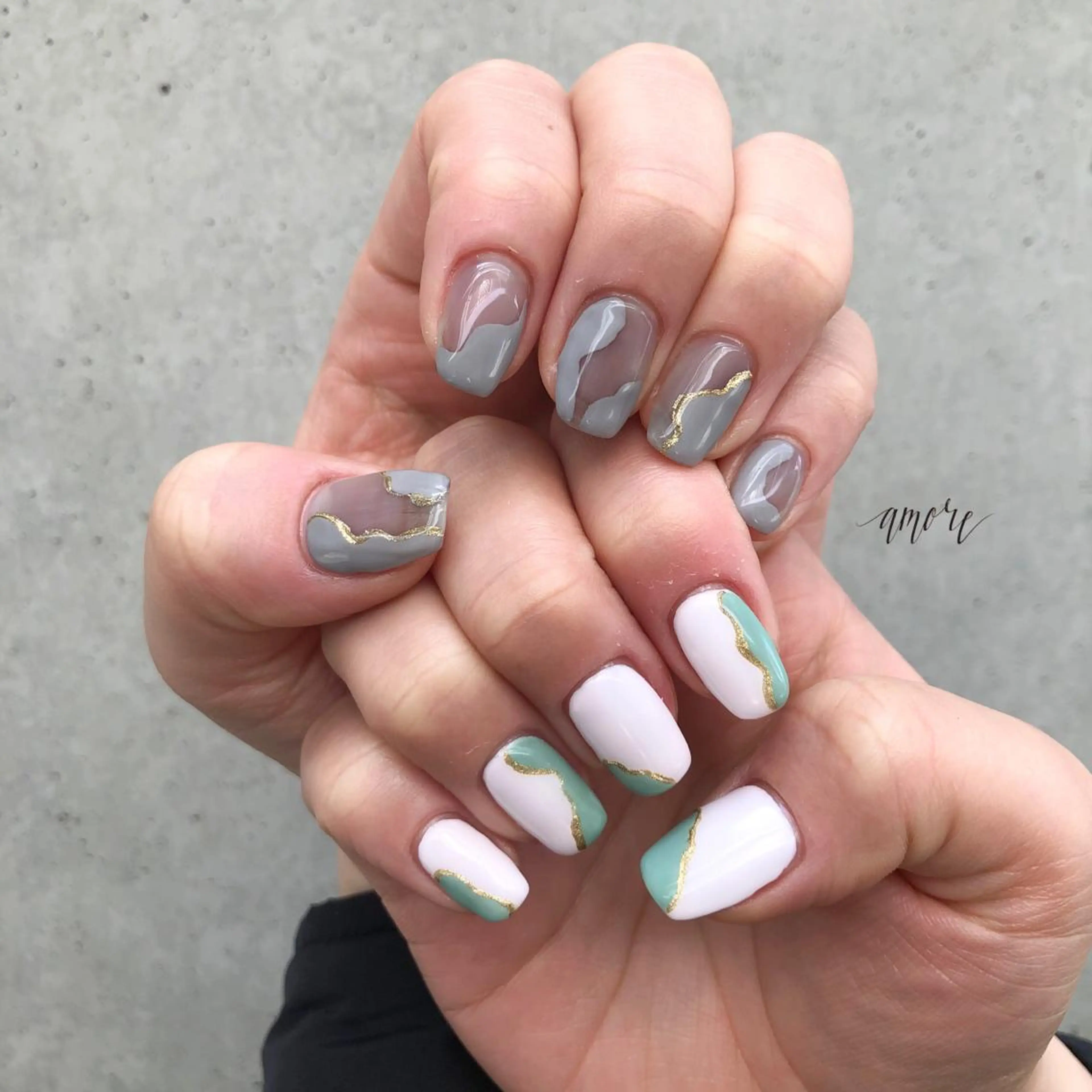 ネイル クリアネイル ジェルネイル ニュアンスネイル 春ネイル スクエアネイル You kyehwaのネイルデザイン