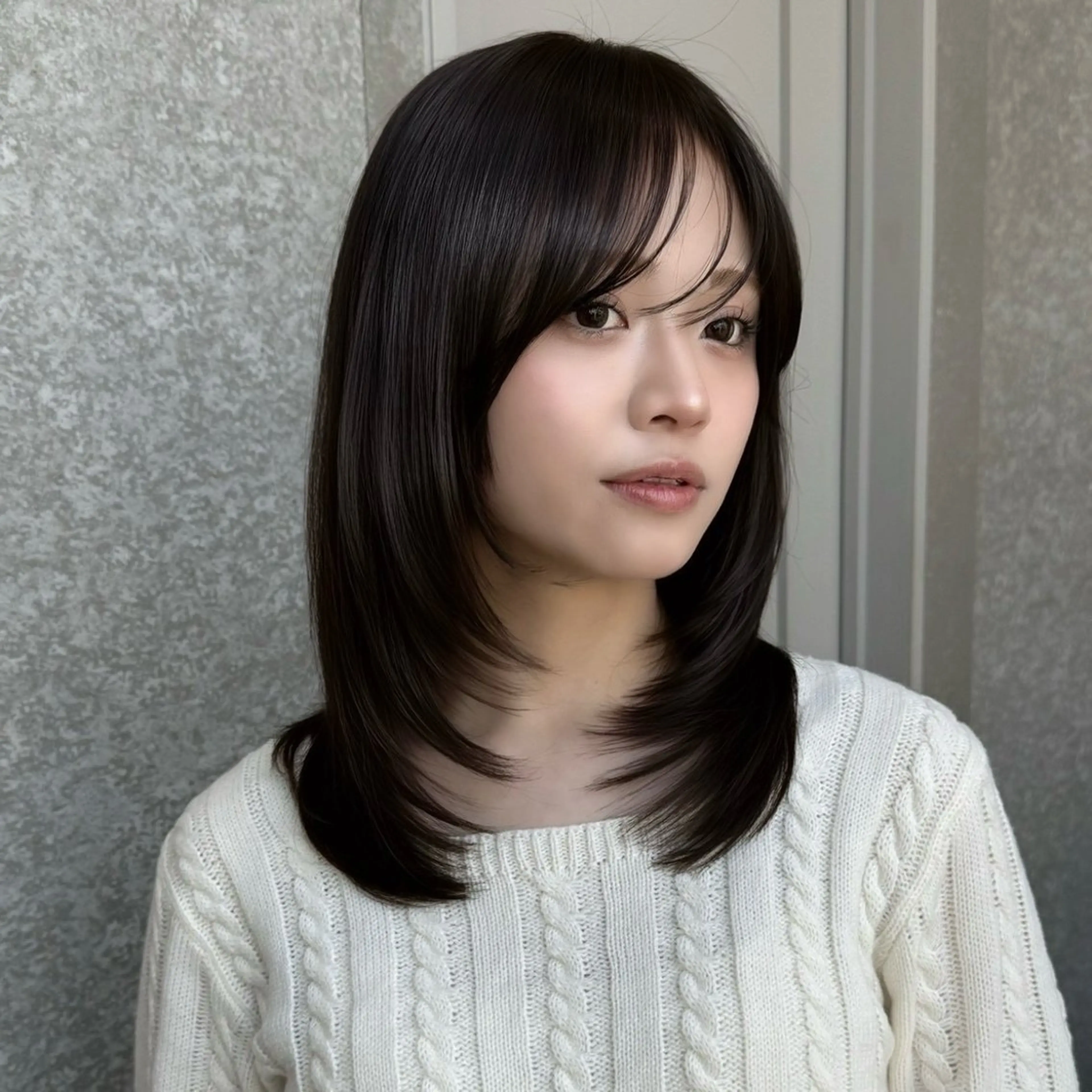 セミロング ヘアカラー トリートメント 透明感カラー🌟 縮毛矯正Kokiのヘアスタイル