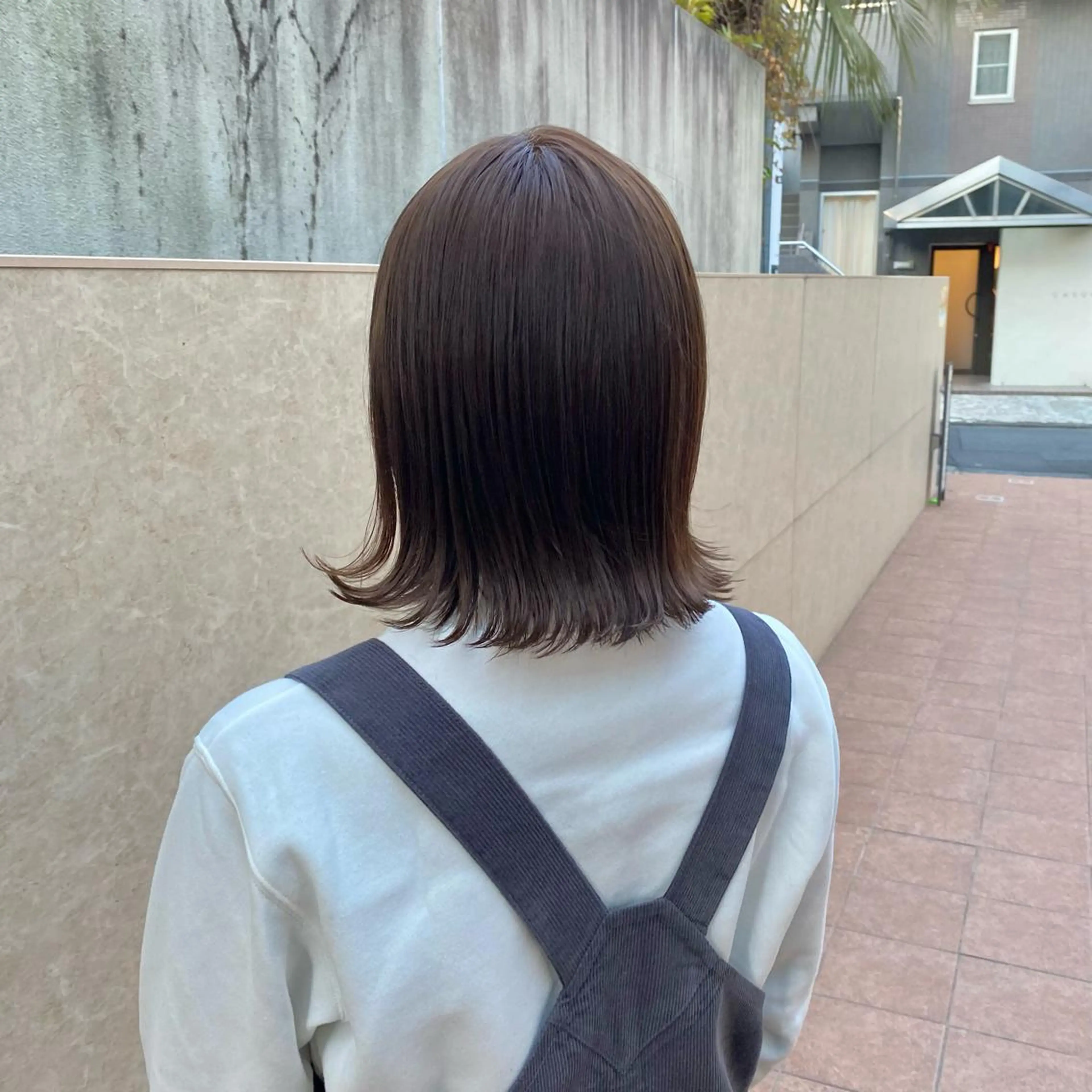 ミディアム カラー ベージュカラー ブラウンカラー ブラウンベージュ ボブ カット ヘアカラー トリートメント ボブ/縮毛矯正/ レイヤー/塚田のヘアスタイル