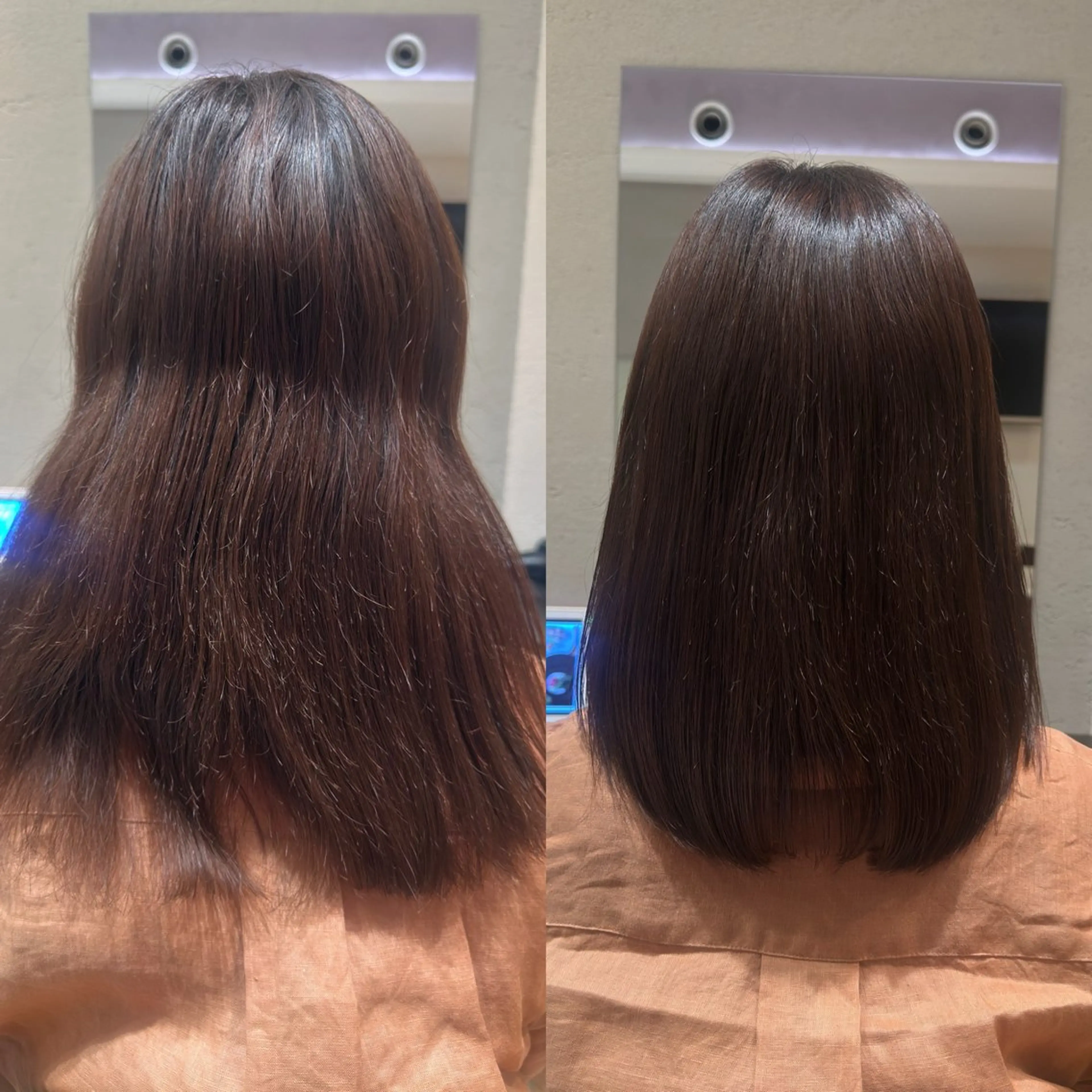 セミロング カット 頭から整える美容師 松田のヘアスタイル