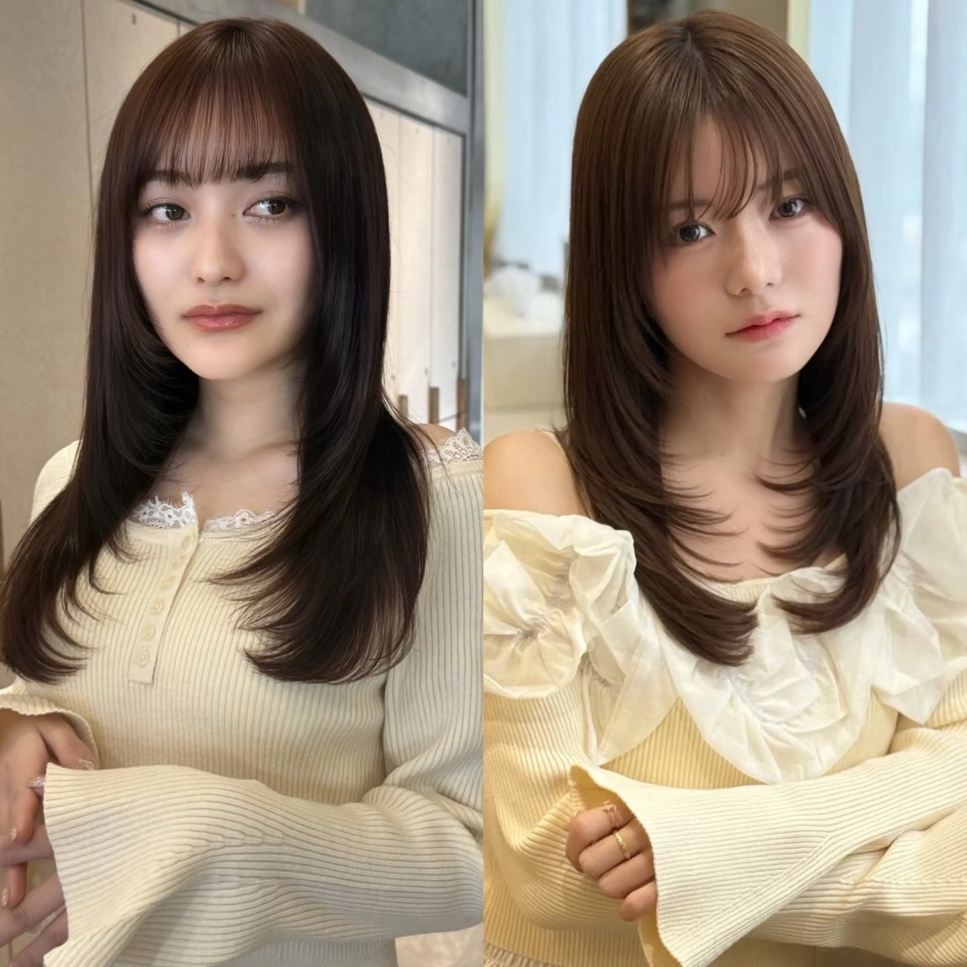 セミロング カット ヘアカラー トリートメント 小顔カット×艶髪✨× 縮毛矯正/Jirouのヘアスタイル