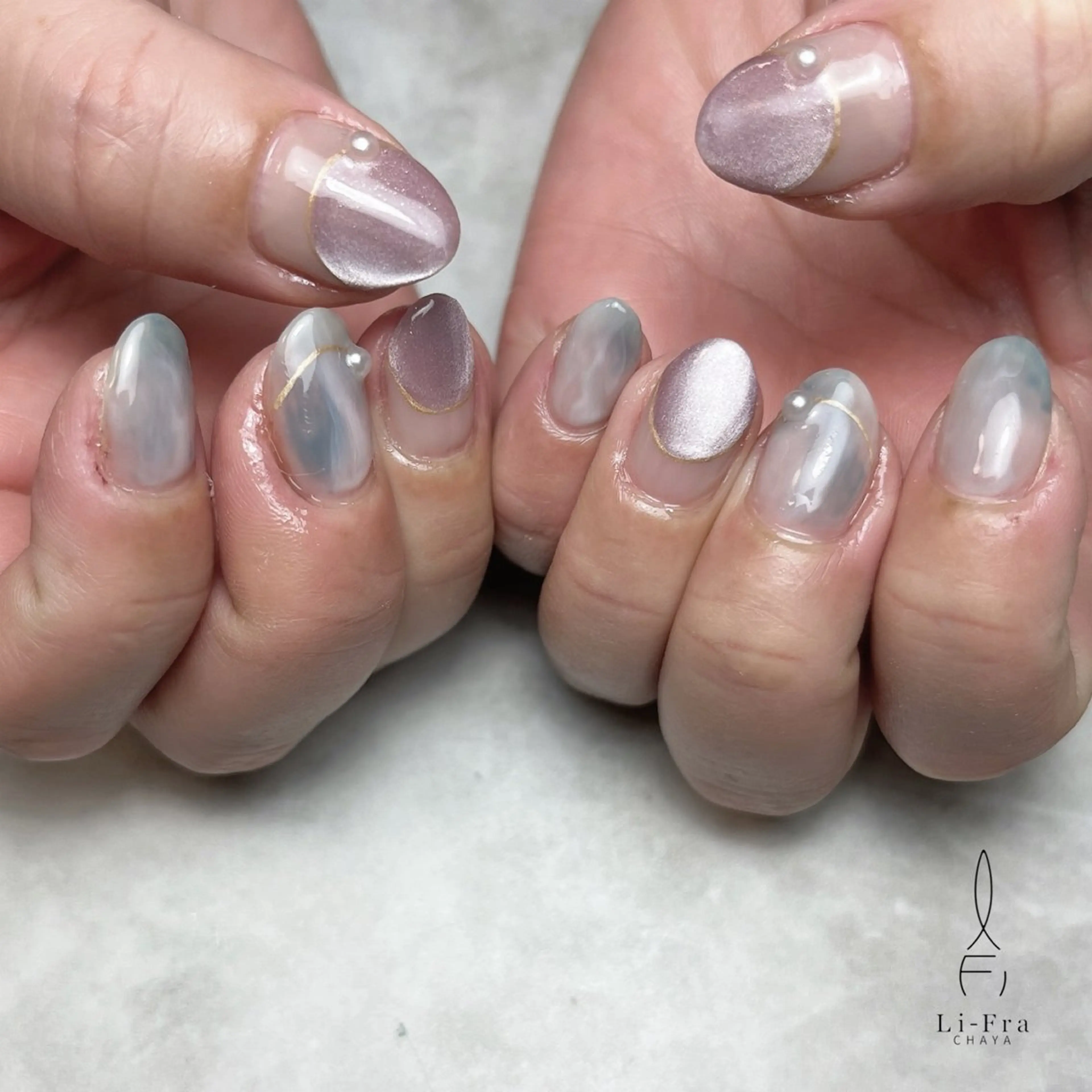 ネイル ニュアンスネイル Li-Fra JINNOのネイルデザイン