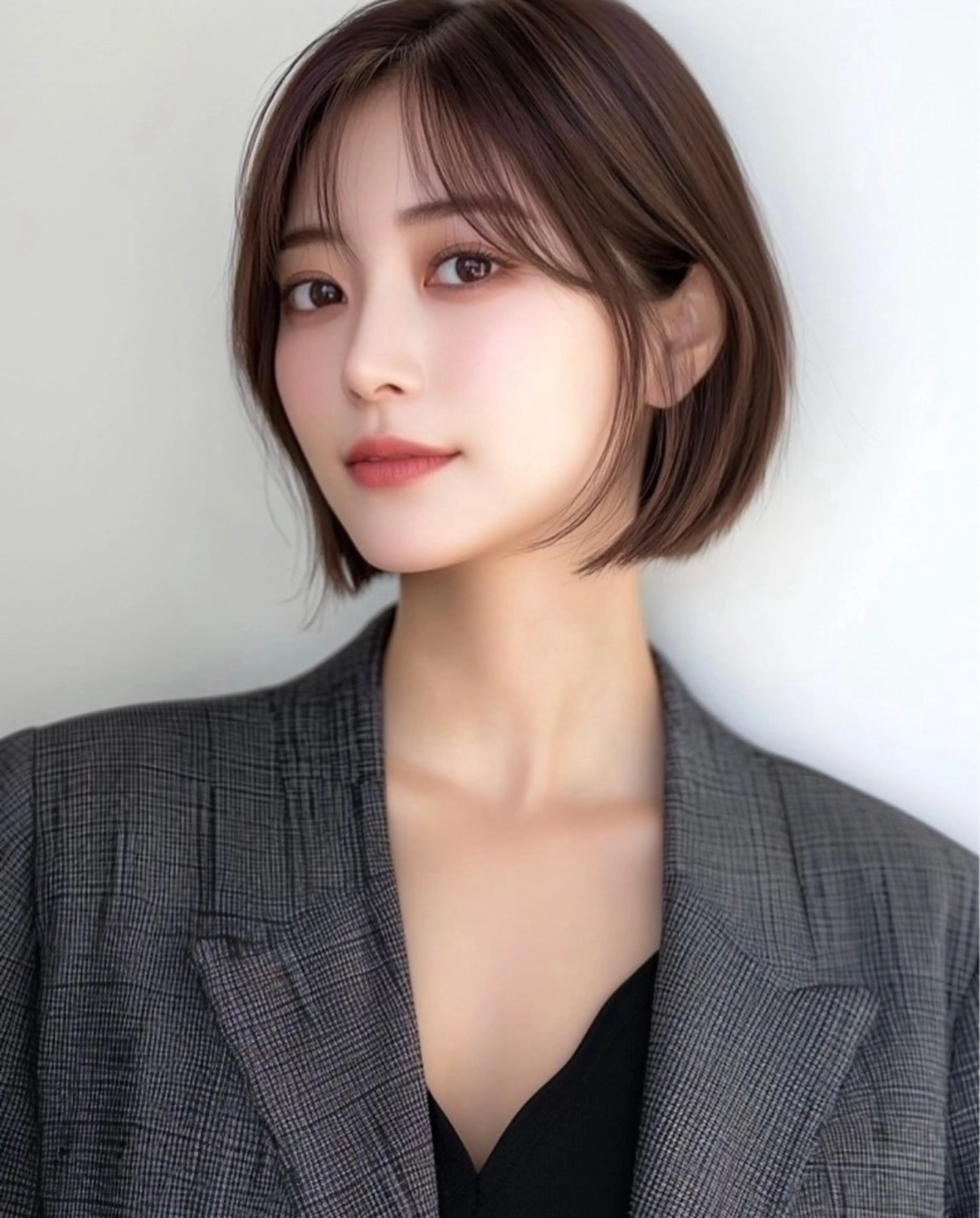 ショート ボブ 髪質改善 韓国風ヘア レイヤーカット 小顔カット カット 韓国風/髪質改善/ ナガヤアキラのヘアスタイル