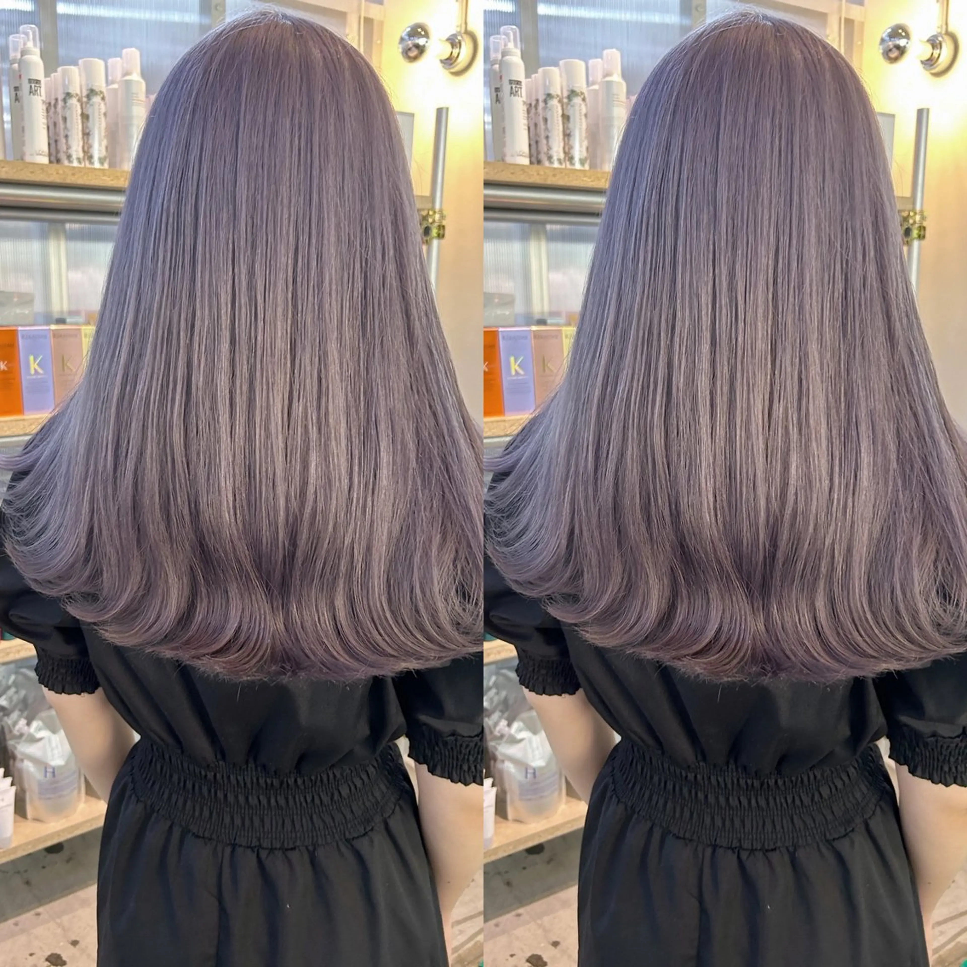 セミロング カラー ヘアカラー トリートメント yoriダブルカラー 代表すがわらのヘアスタイル