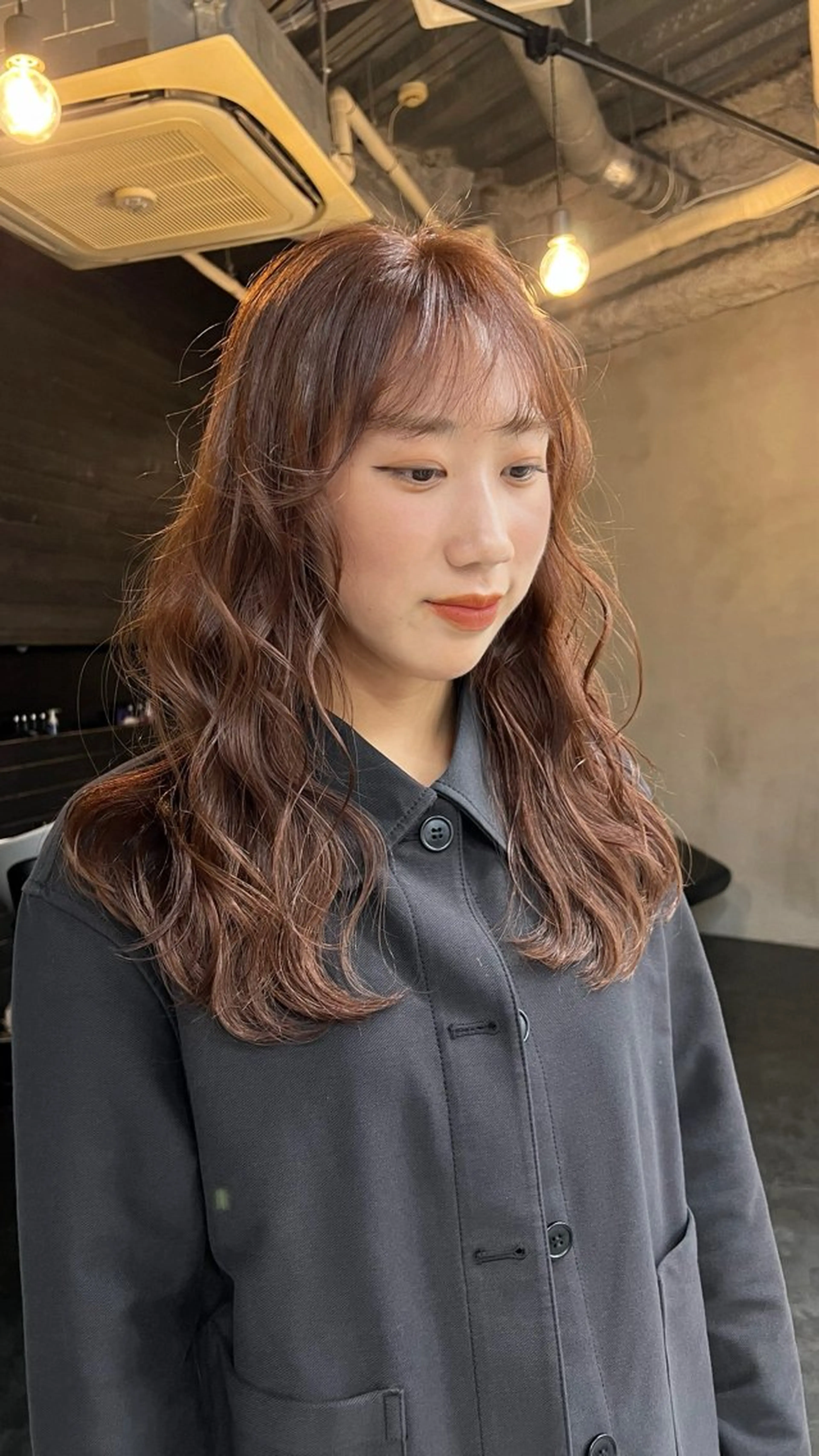 セミロング ヘアカラー 暖色カラー/レイヤー カット☁️MEI☁️のヘアスタイル