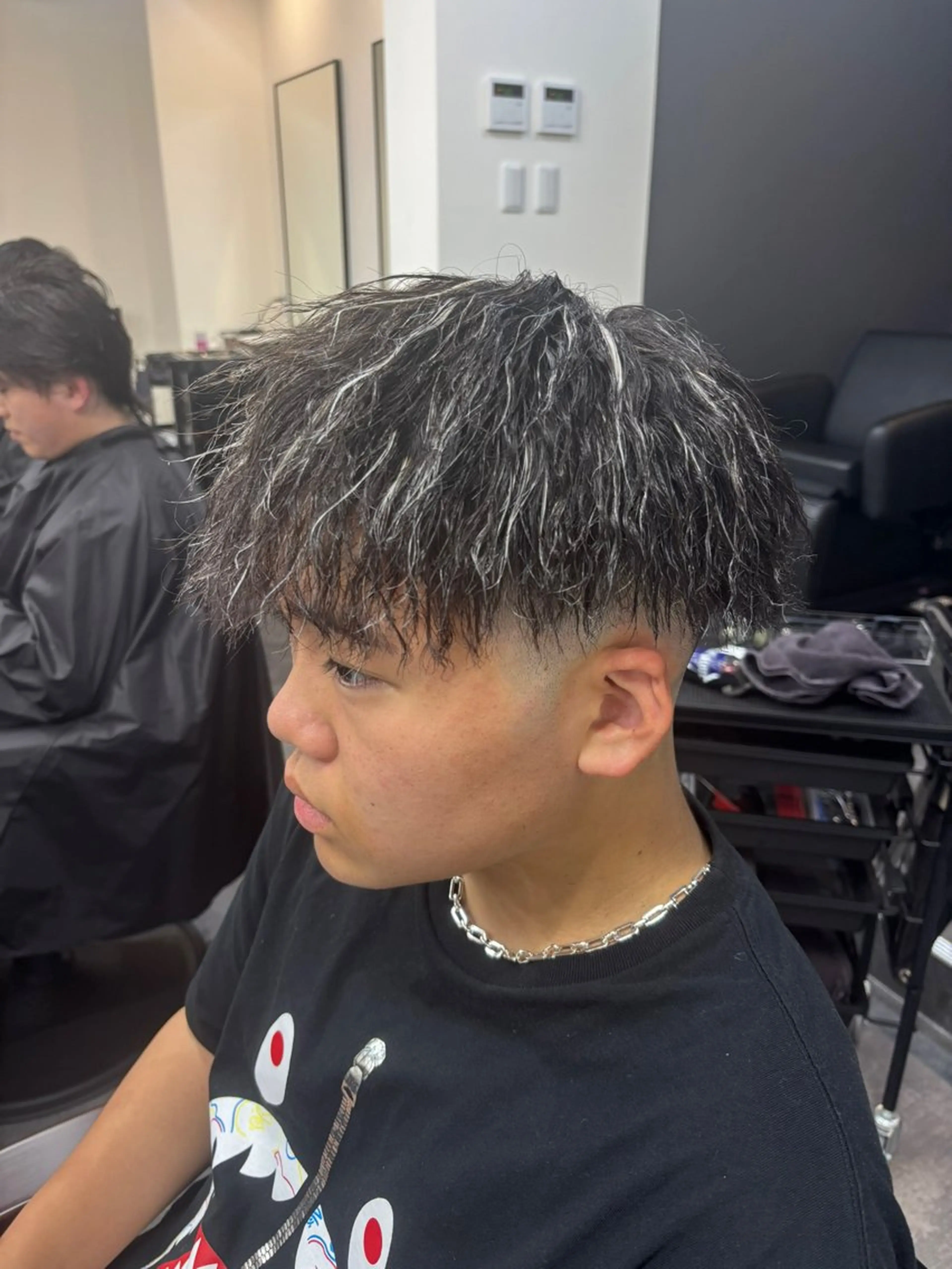メンズ カット パーマ スパイキーパーマ 柏NO1 藤本葉のヘアスタイル
