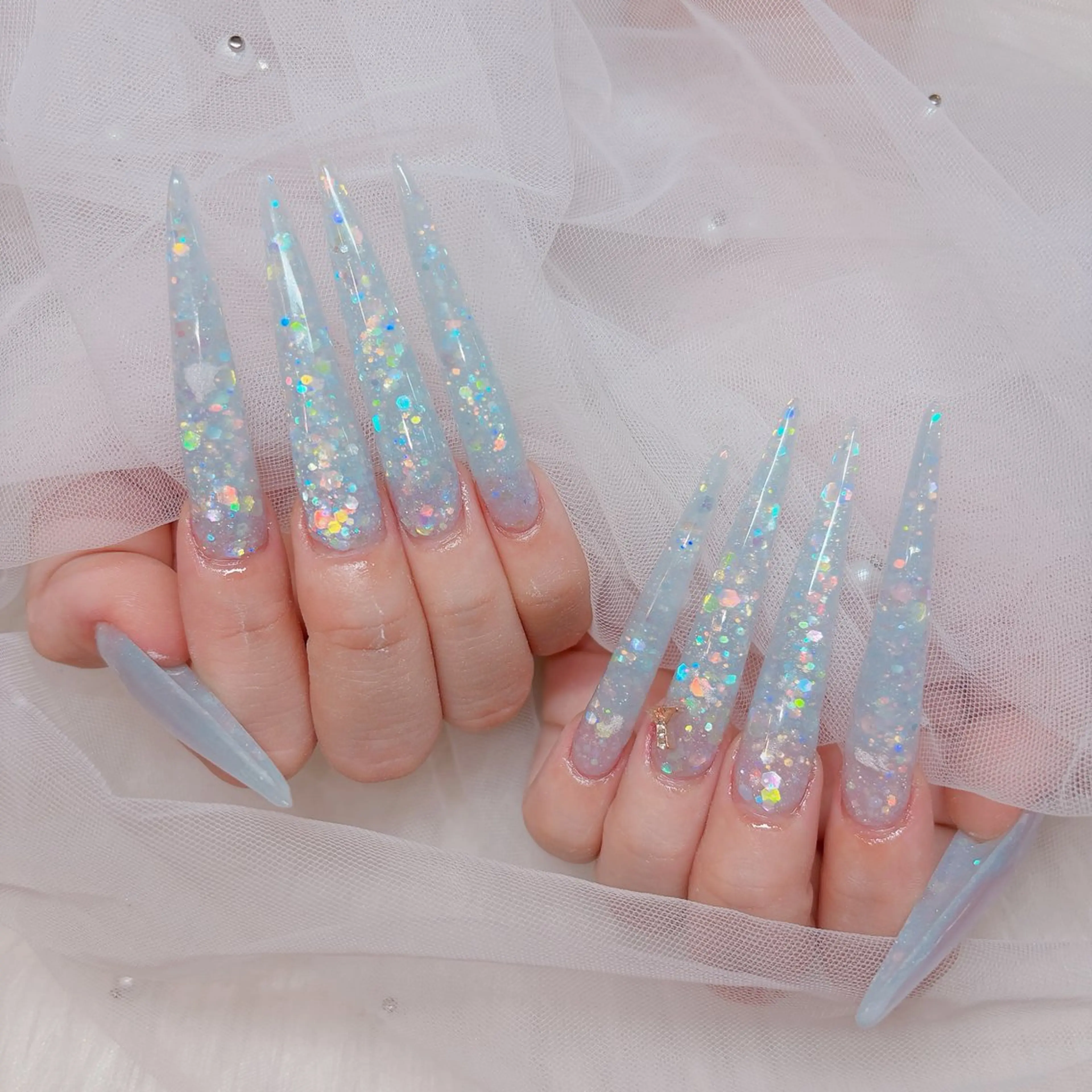 ネイル ロングネイル スカルプネイル ラクロレ ハナ︎🌼のネイルデザイン