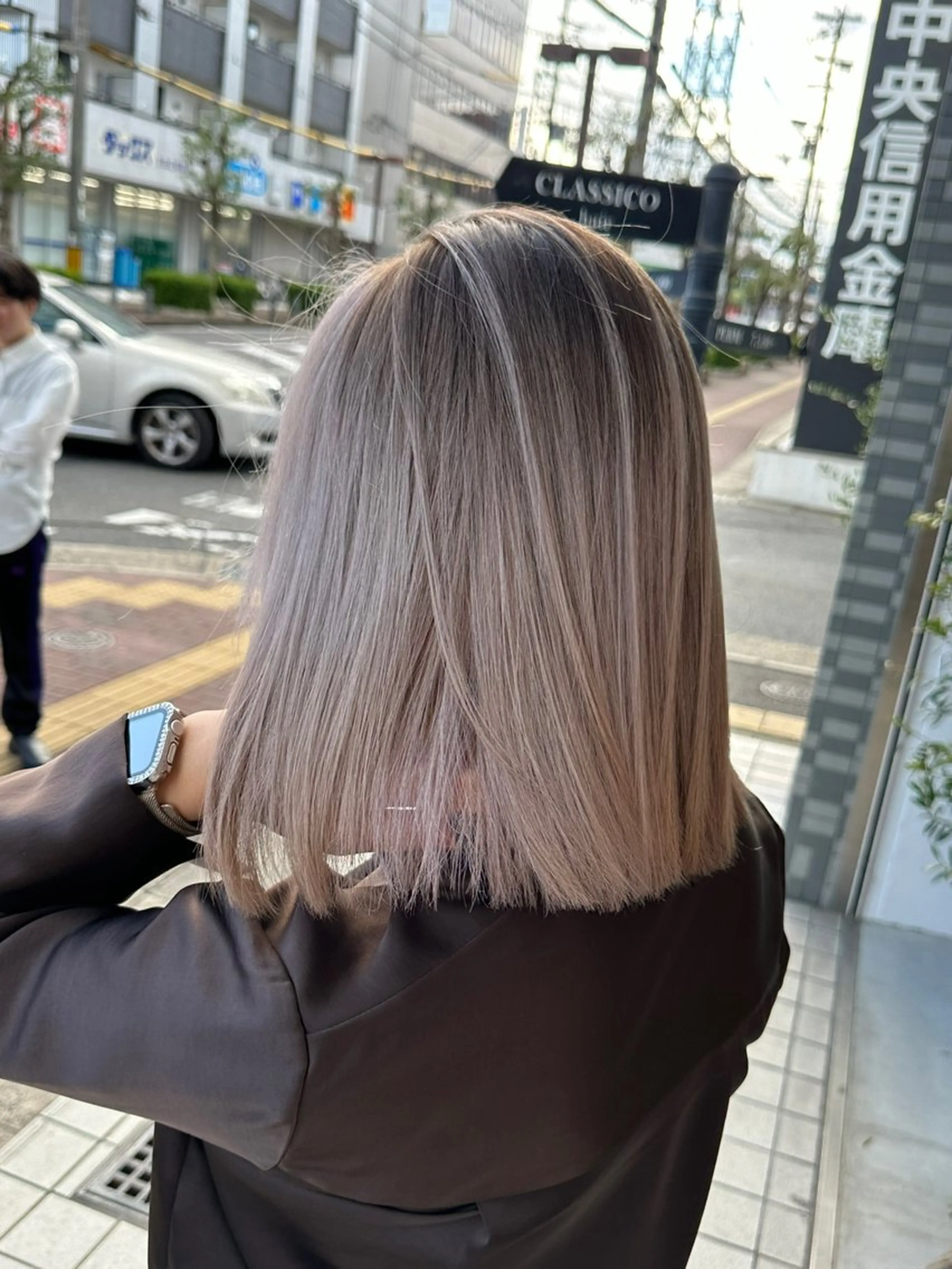 ショート カラー ショートボブ アディクシーカラー バレイヤージュ ブリーチ ケアブリーチ カット ヘアカラー トリートメント JILBLAN京都 ショート/ハイライトのヘアスタイル