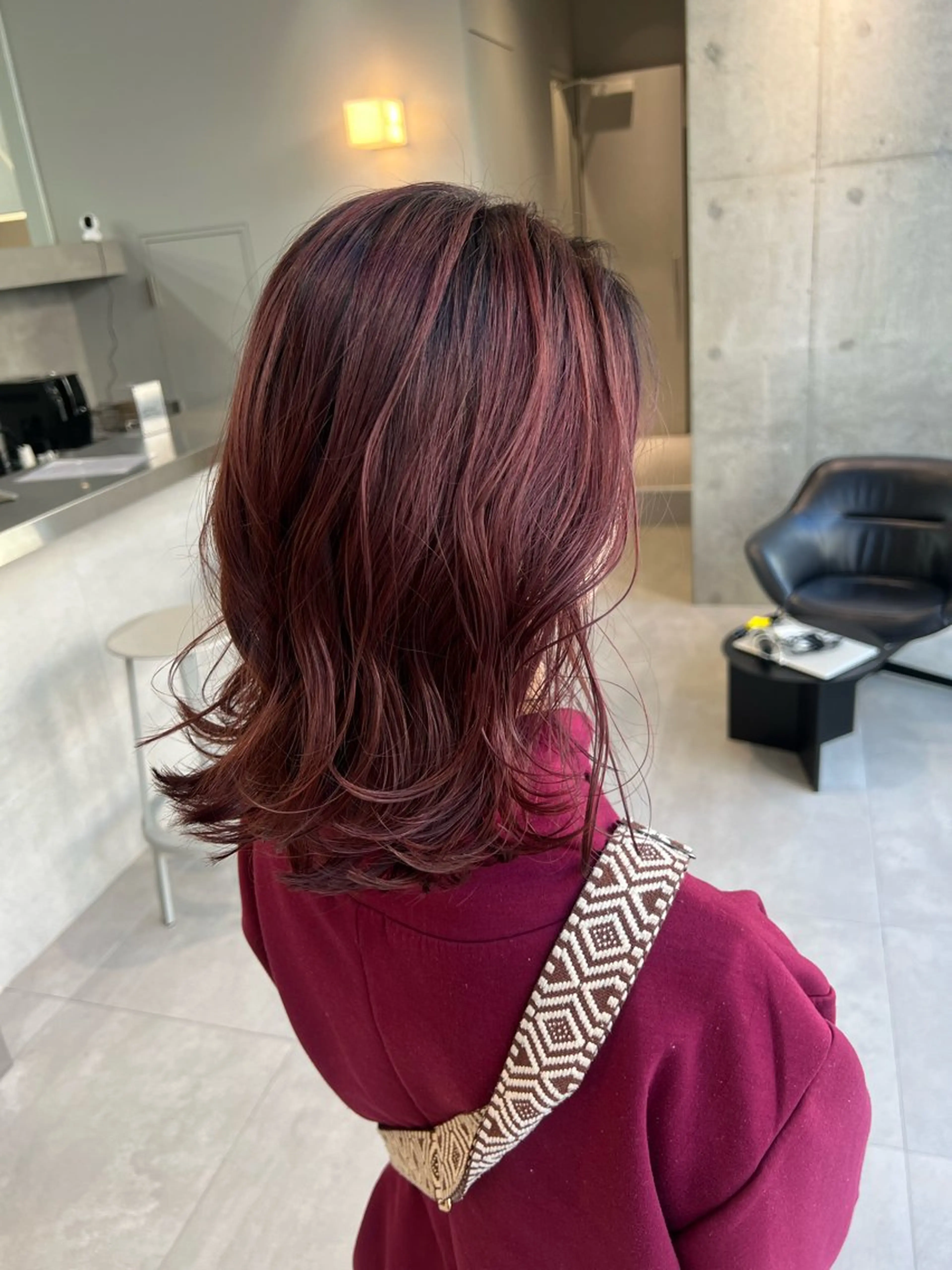 ミディアム カラー カット ヘアカラー トリートメント 吉沢遣人/レイヤー 艶カラー/抜け感のヘアスタイル