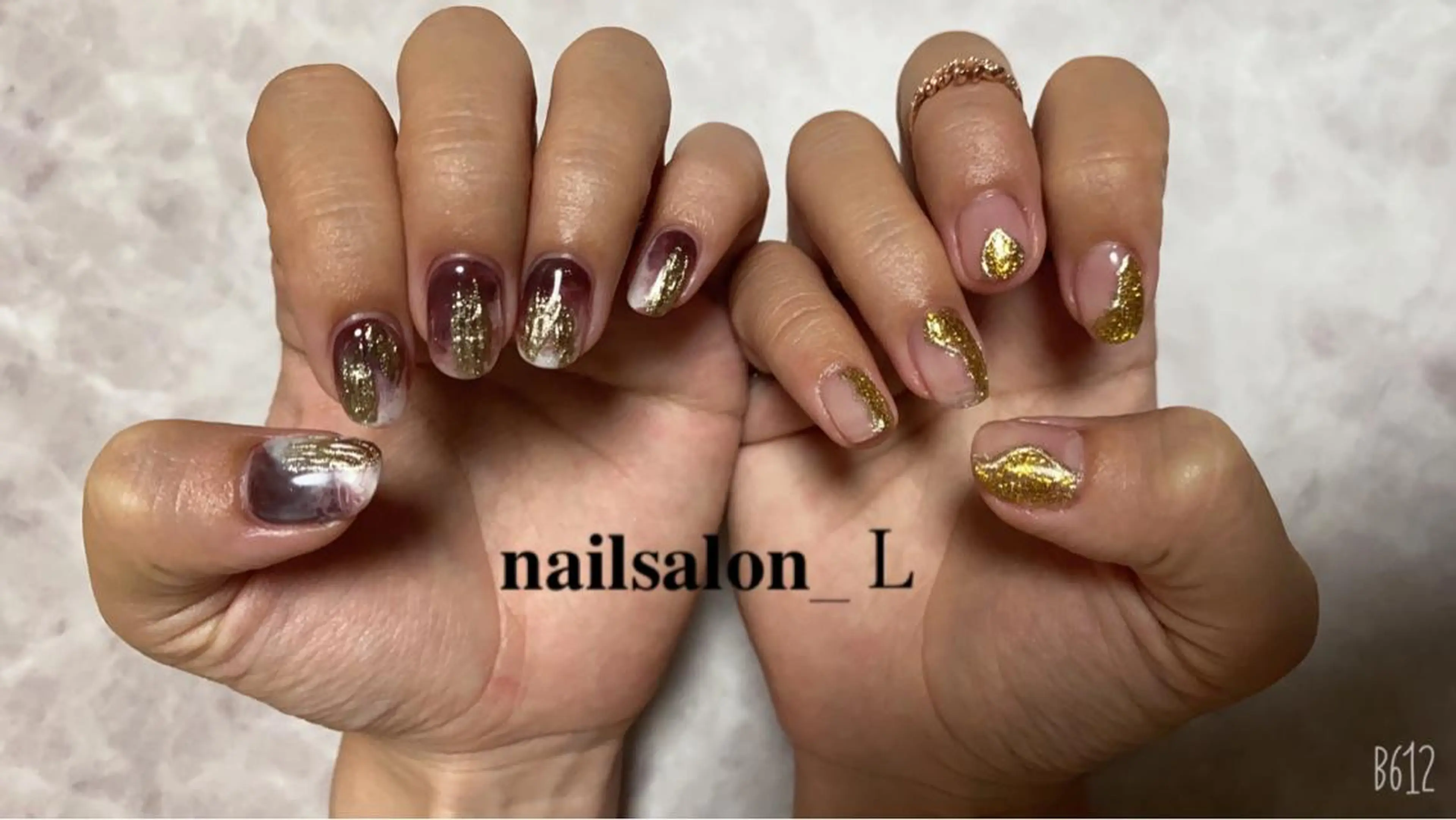 ネイル ジェルネイル ミラーネイル ニュアンスネイル ハンドネイル NAILSALON Ｌのネイルデザイン