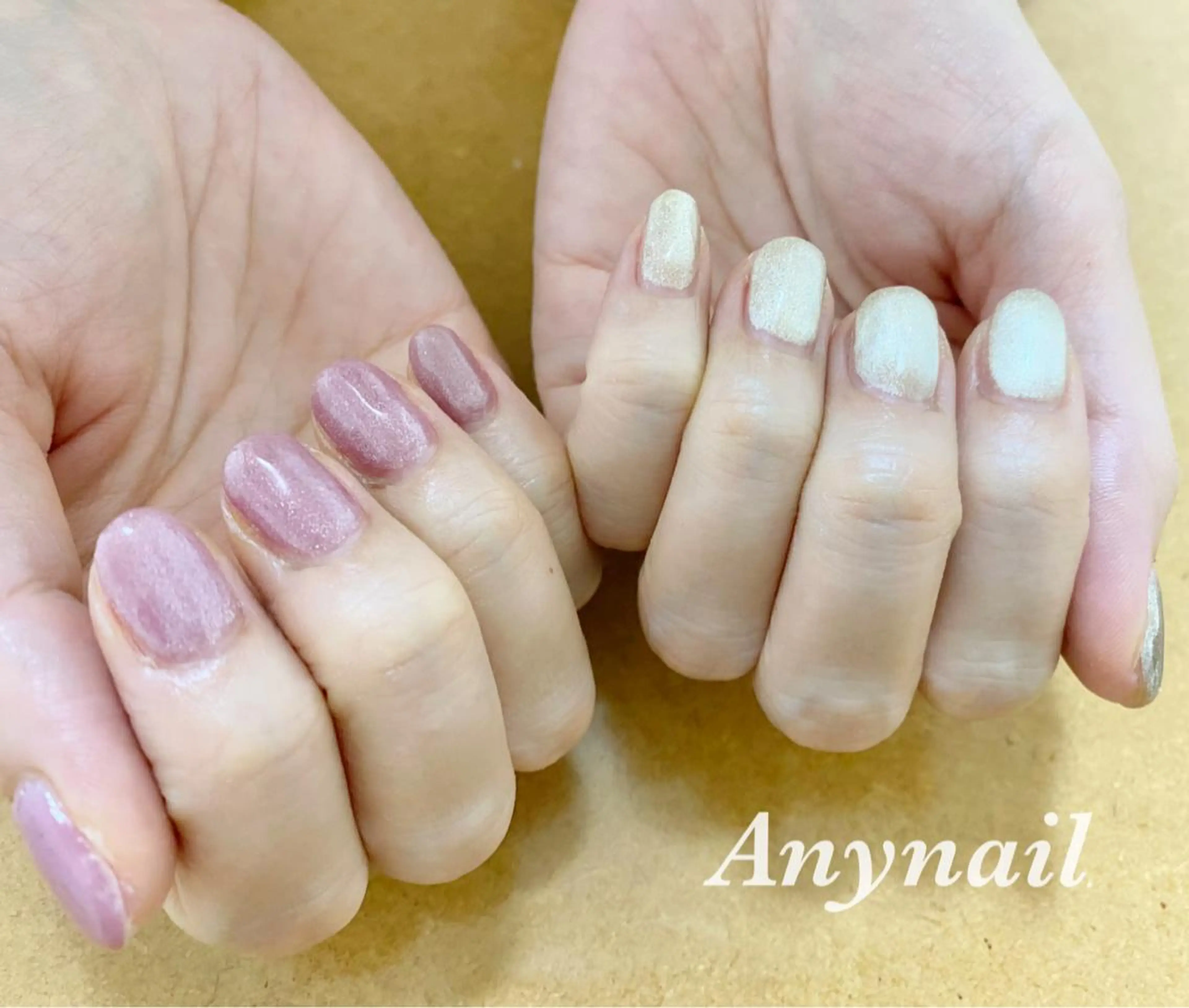 ネイル ブルー ジェルネイル ゴールド マグネットネイル 岩澤 恵子のネイルデザイン