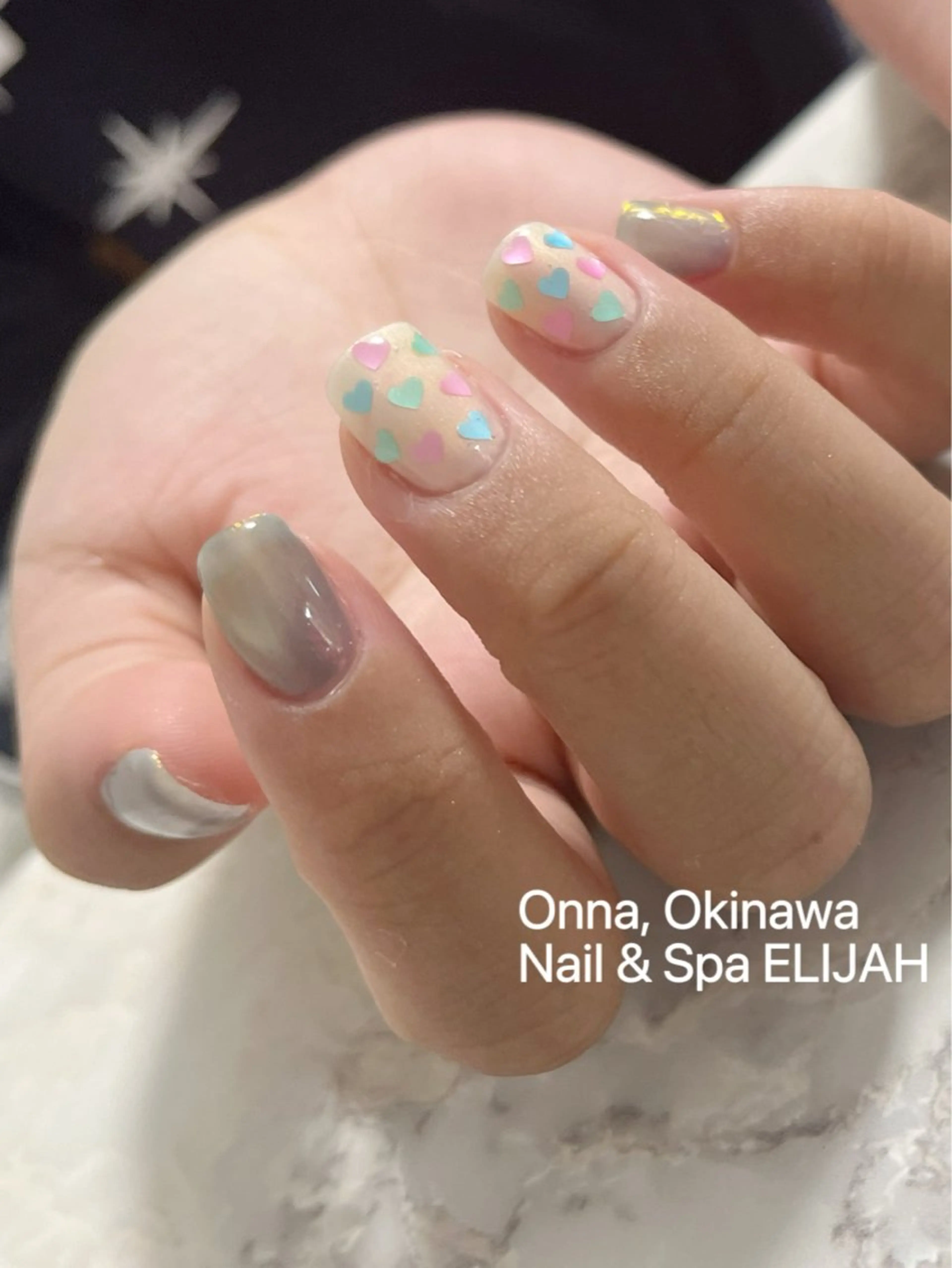 ネイル ジェルネイル ハンドネイル ダンラップ新里 友簣乃のネイルデザイン